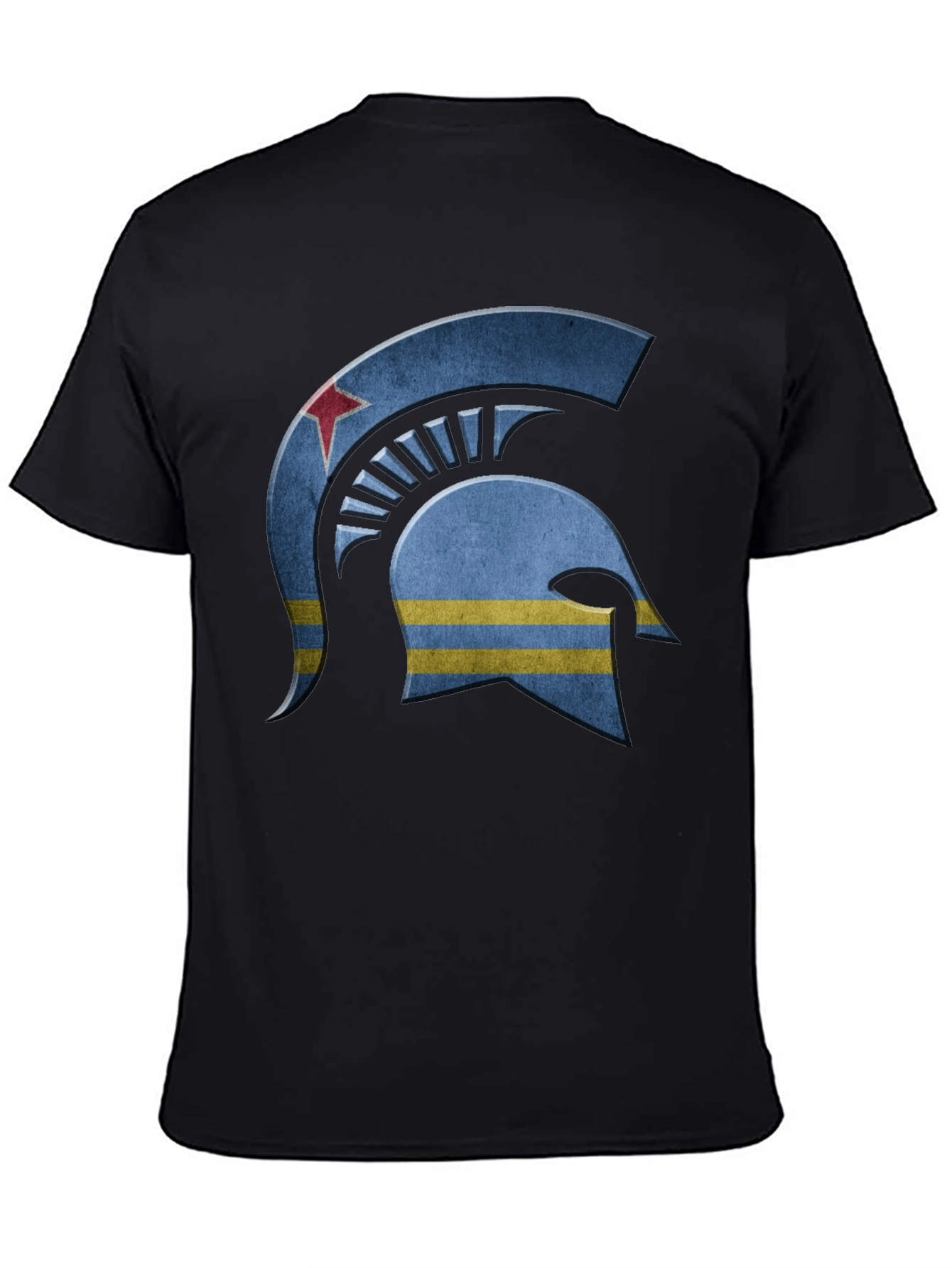 Black Aruba Spartan Helmet T-Shirt - Stylish & Unique Design view 4