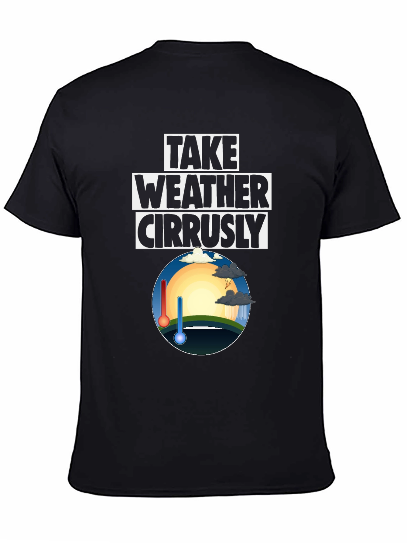 Black Take Weather Cirrusly Black Cotton T-Shirt view 4
