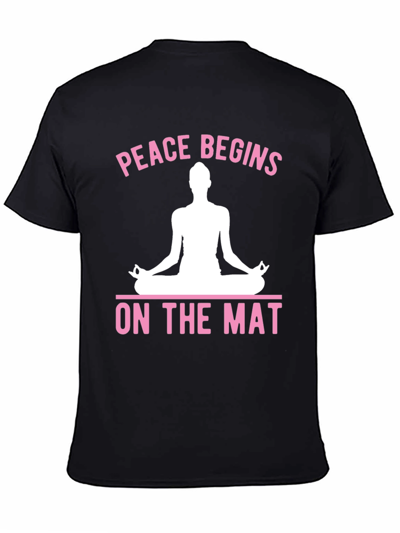 Black Peace Begins On The Mat Yoga Graphic T-Shirt view 4