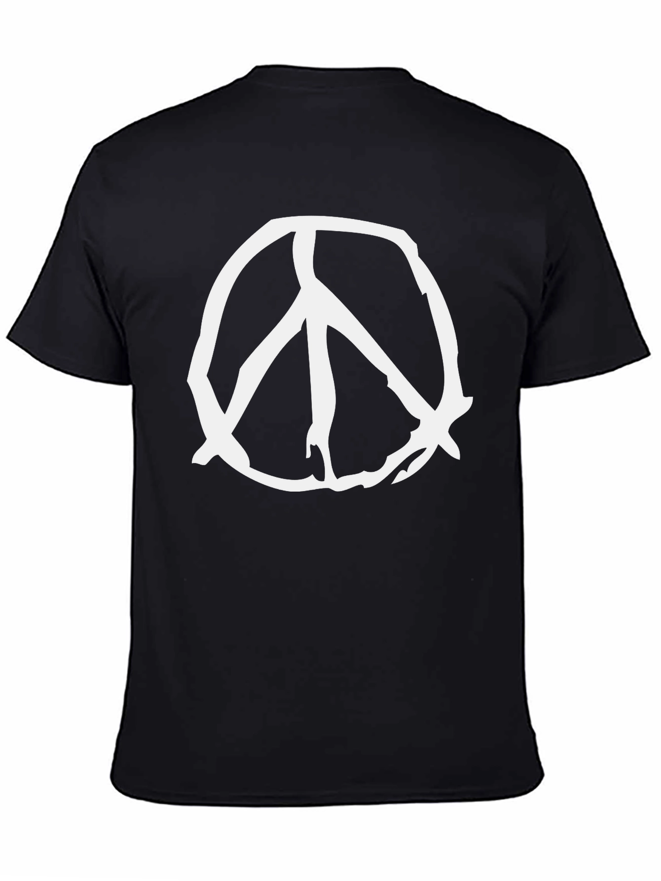 Black Peace Symbol Black T-Shirt view 4