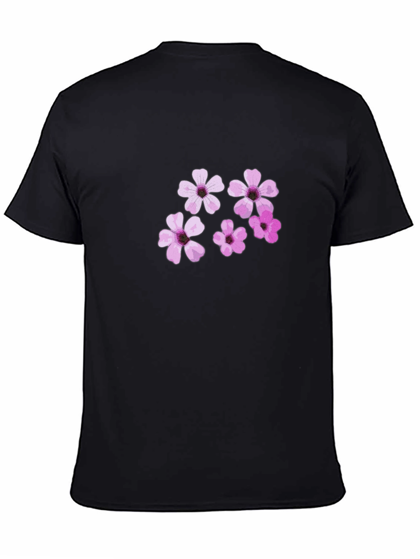 Black Floral Print Crew Neck T-Shirt view 4