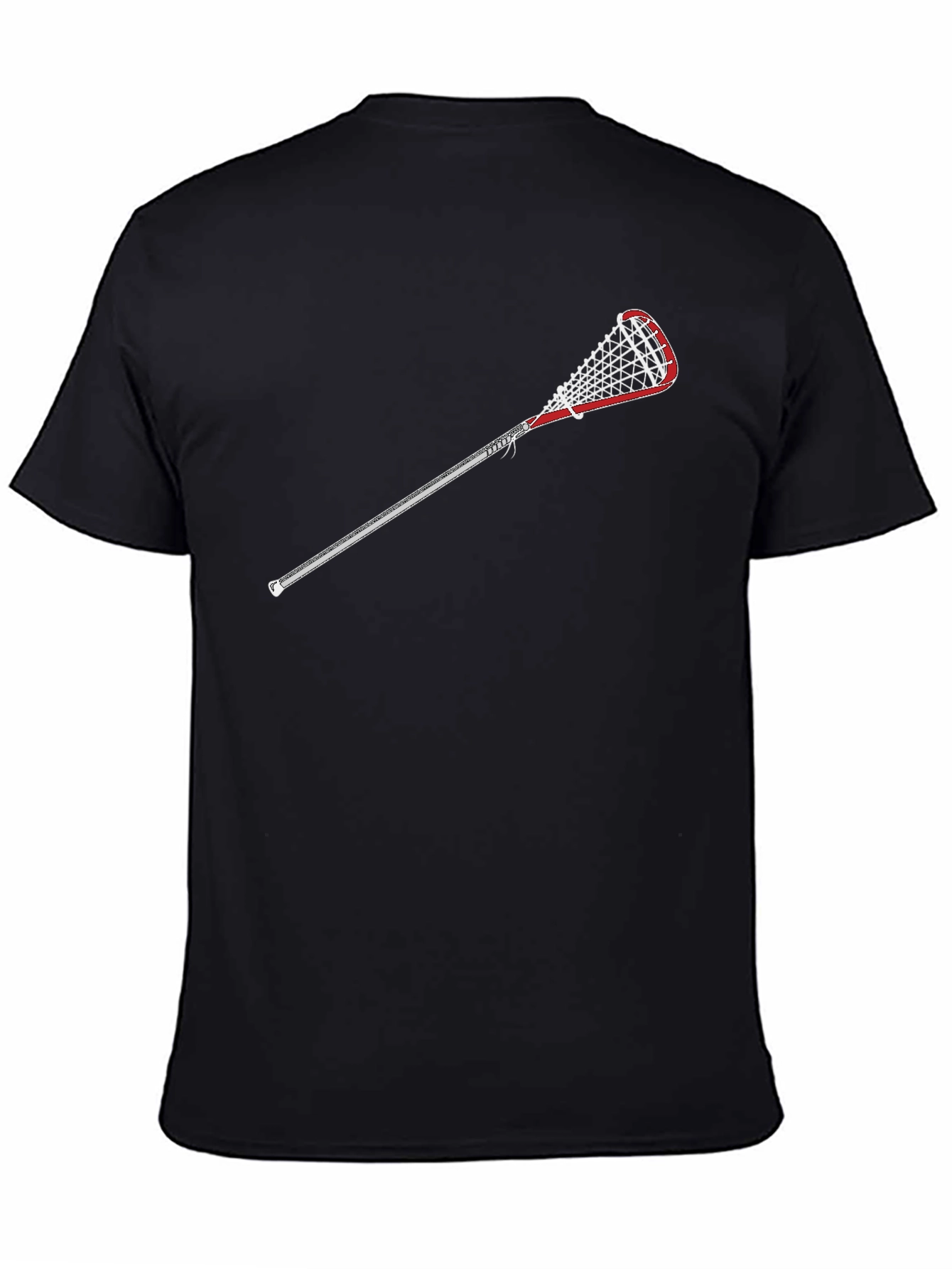 Black Lacrosse Stick Graphic Tee - Sporty Casual Style view 4