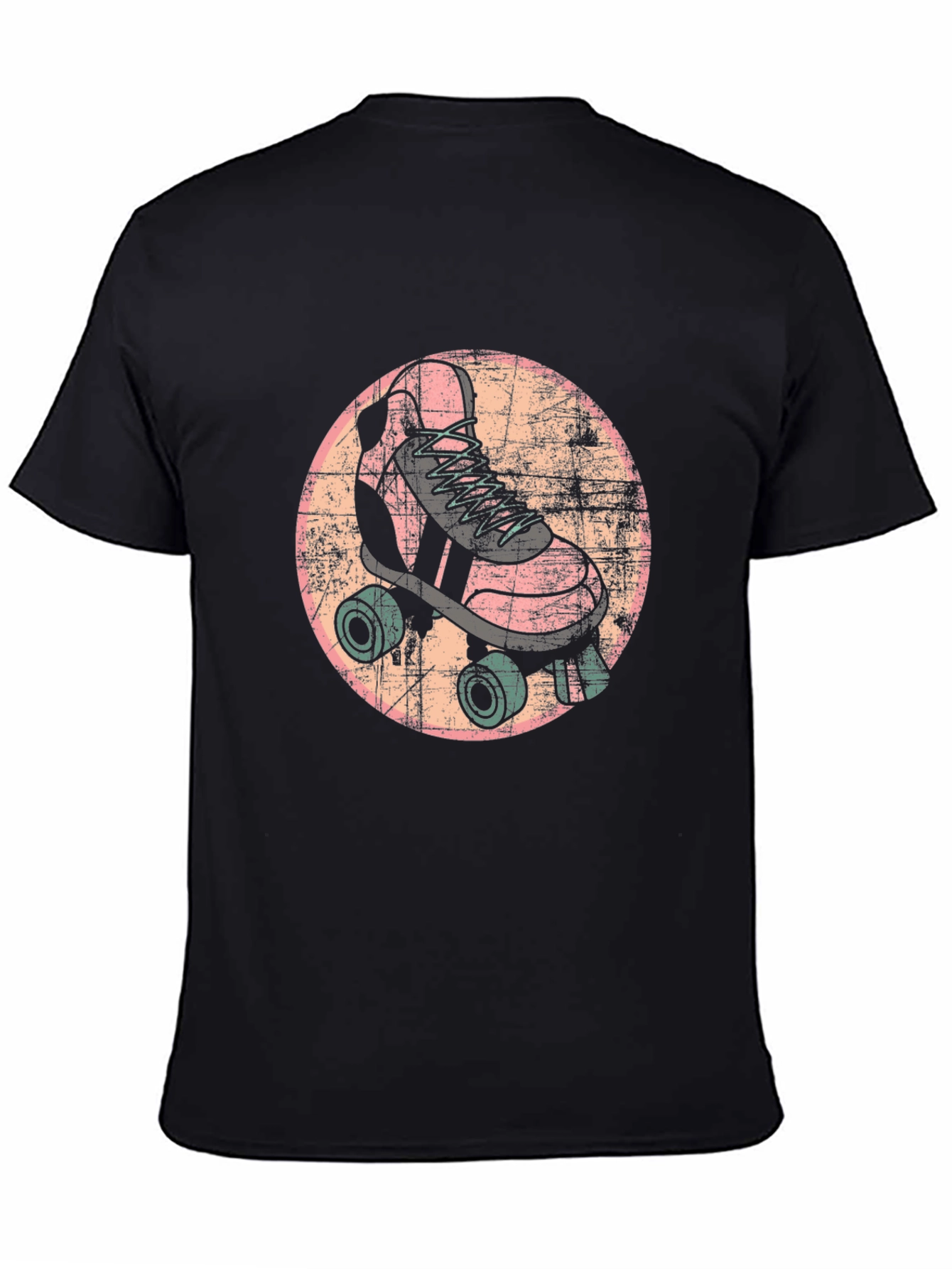 Black Retro Roller Skate Graphic Tee - Vintage Style view 4