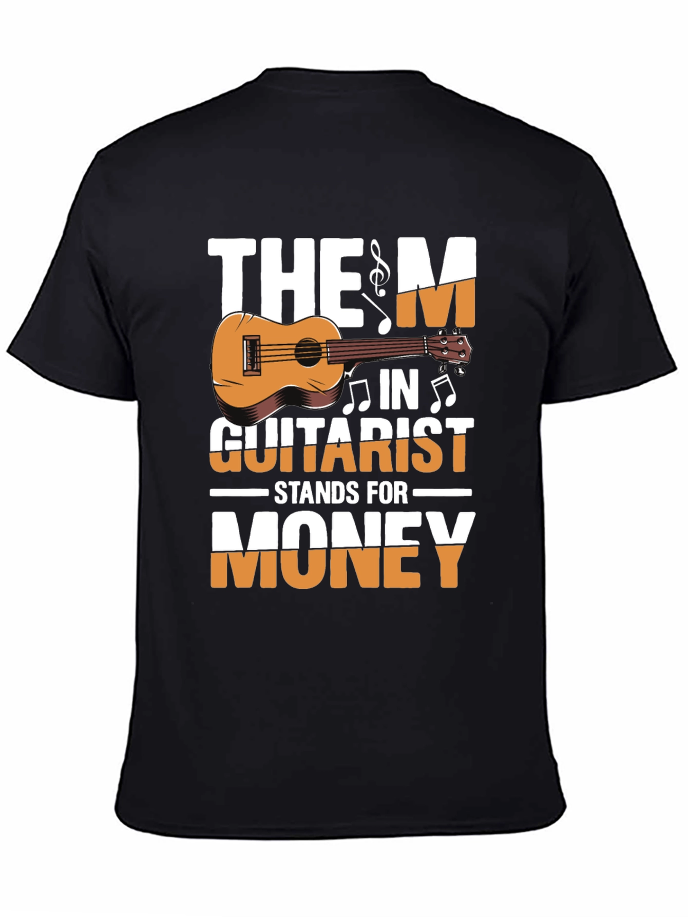 Black The M in Guitarist Stands for Money T-Shirt view 4