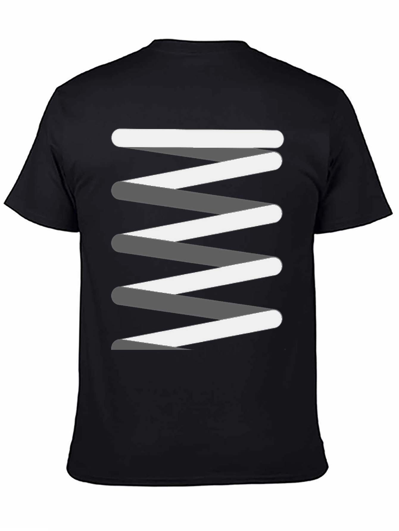 Black Abstract Zig-Zag Graphic Tee - Modern Style view 4