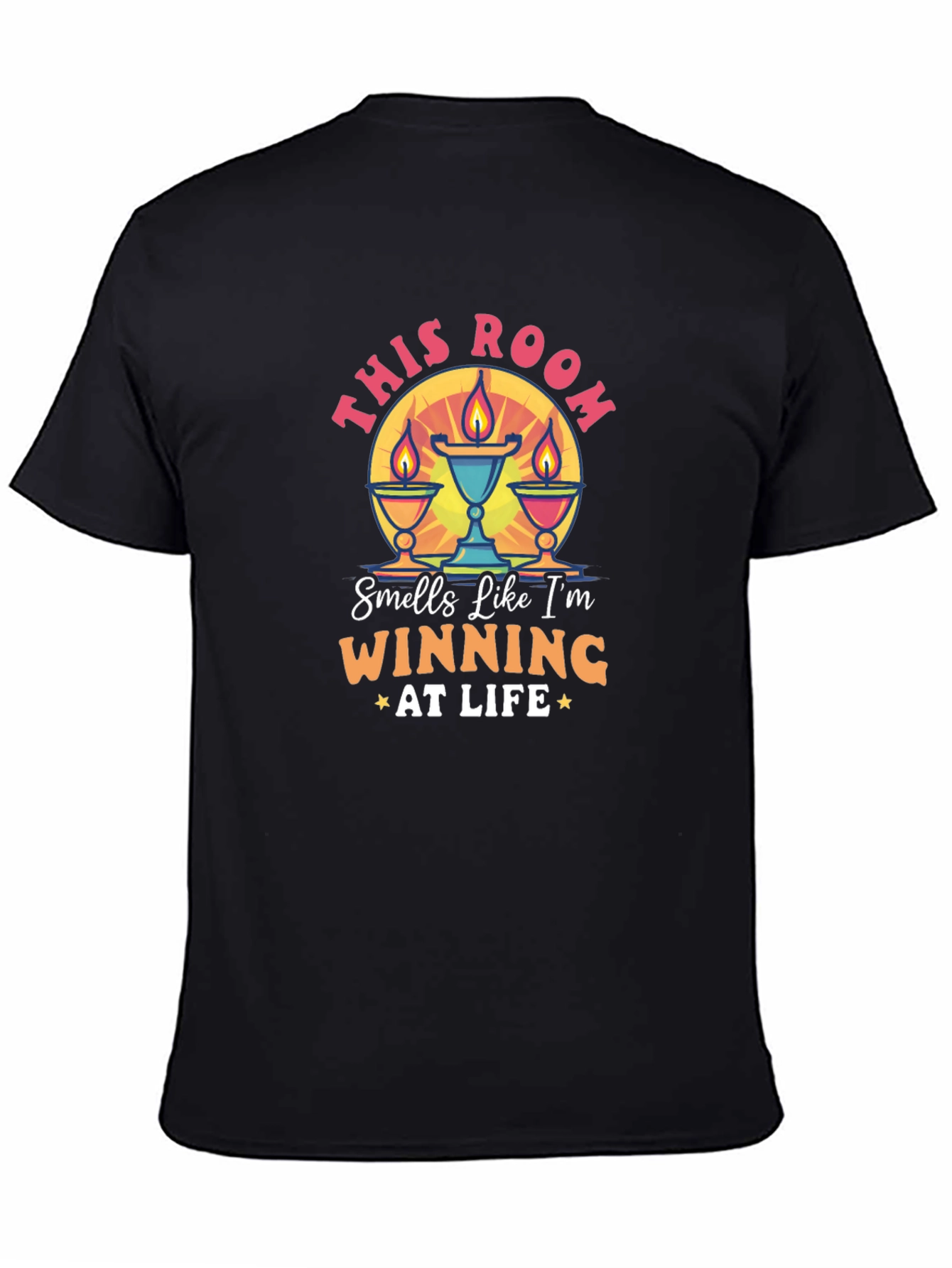 Black Winning at Life T-Shirt - Funny Scented Room Graphic Tee view 4