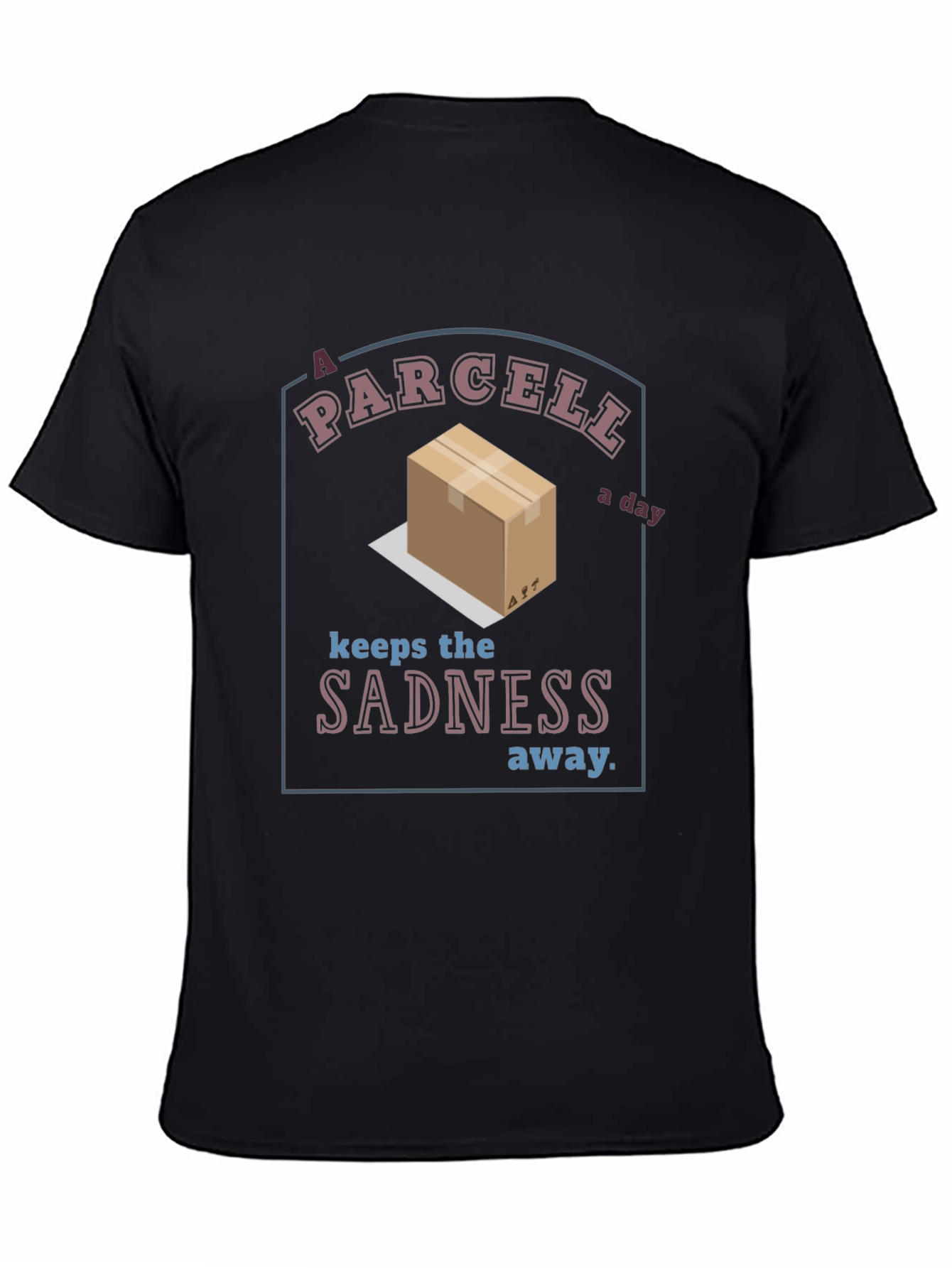 Black Funny Parcel T-Shirt: A Parcel a Day... view 4