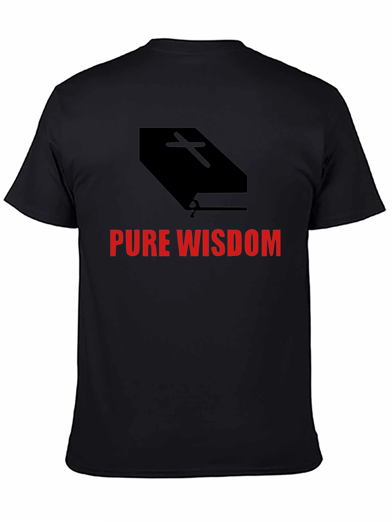 Black Pure Wisdom Graphic Tee - Black Cotton Blend view 4