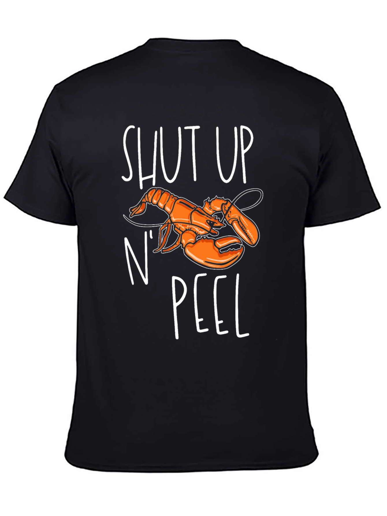 Black Shut Up N' Peel Lobster Graphic T-Shirt view 4