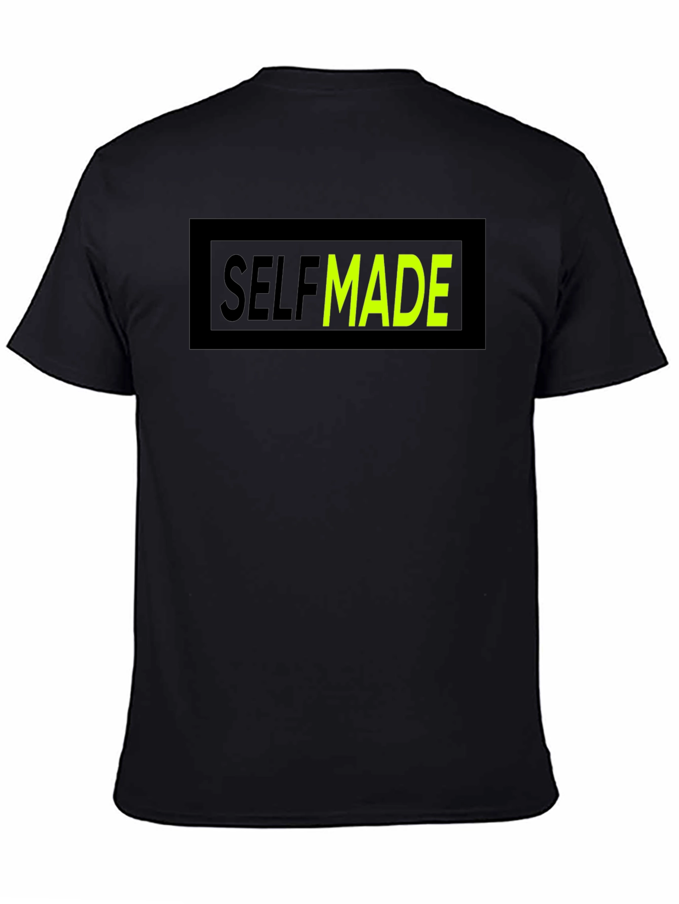 Black Self Made Graphic T-Shirt - Crew Neck Cotton Tee view 4