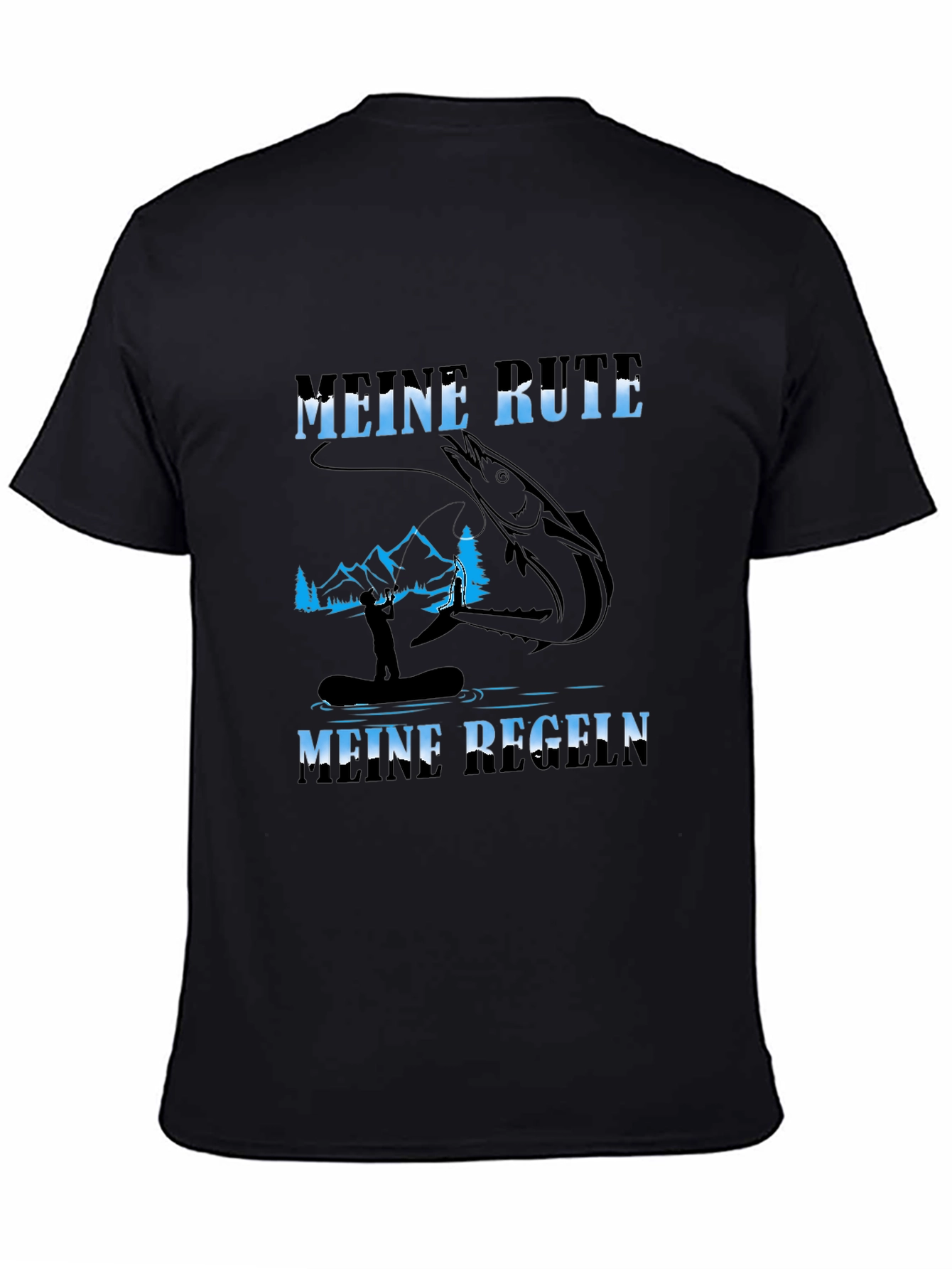 Black Fishing T-Shirt - Meine Rute Meine Regeln view 4