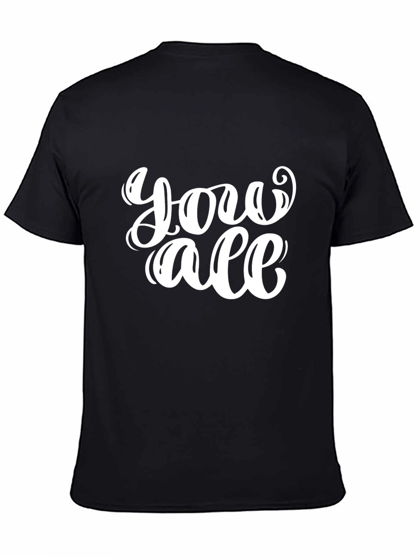 Black You All Graphic T-Shirt - Casual Black Tee view 4