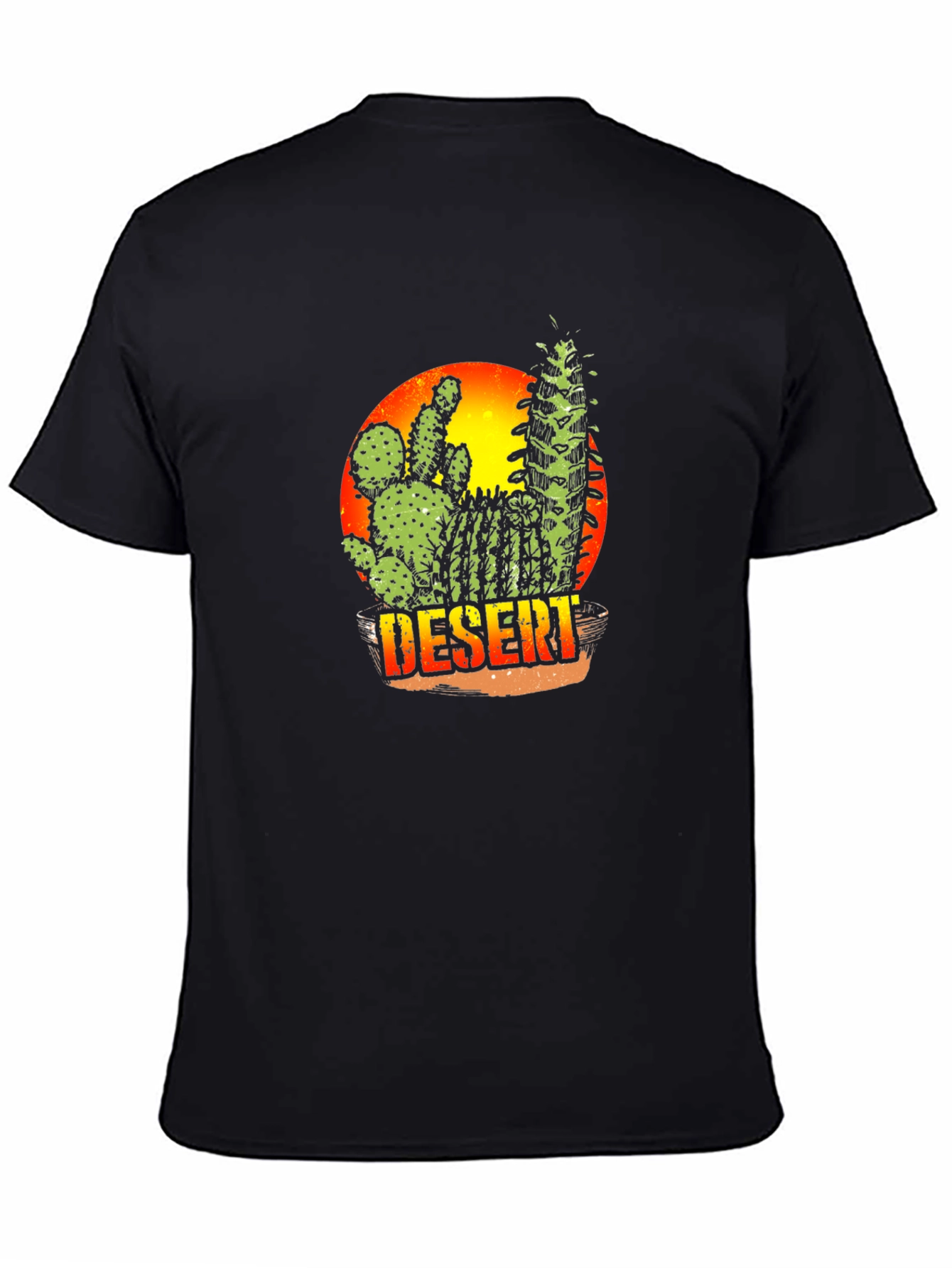 Black Desert Cactus Graphic Tee - Black view 4