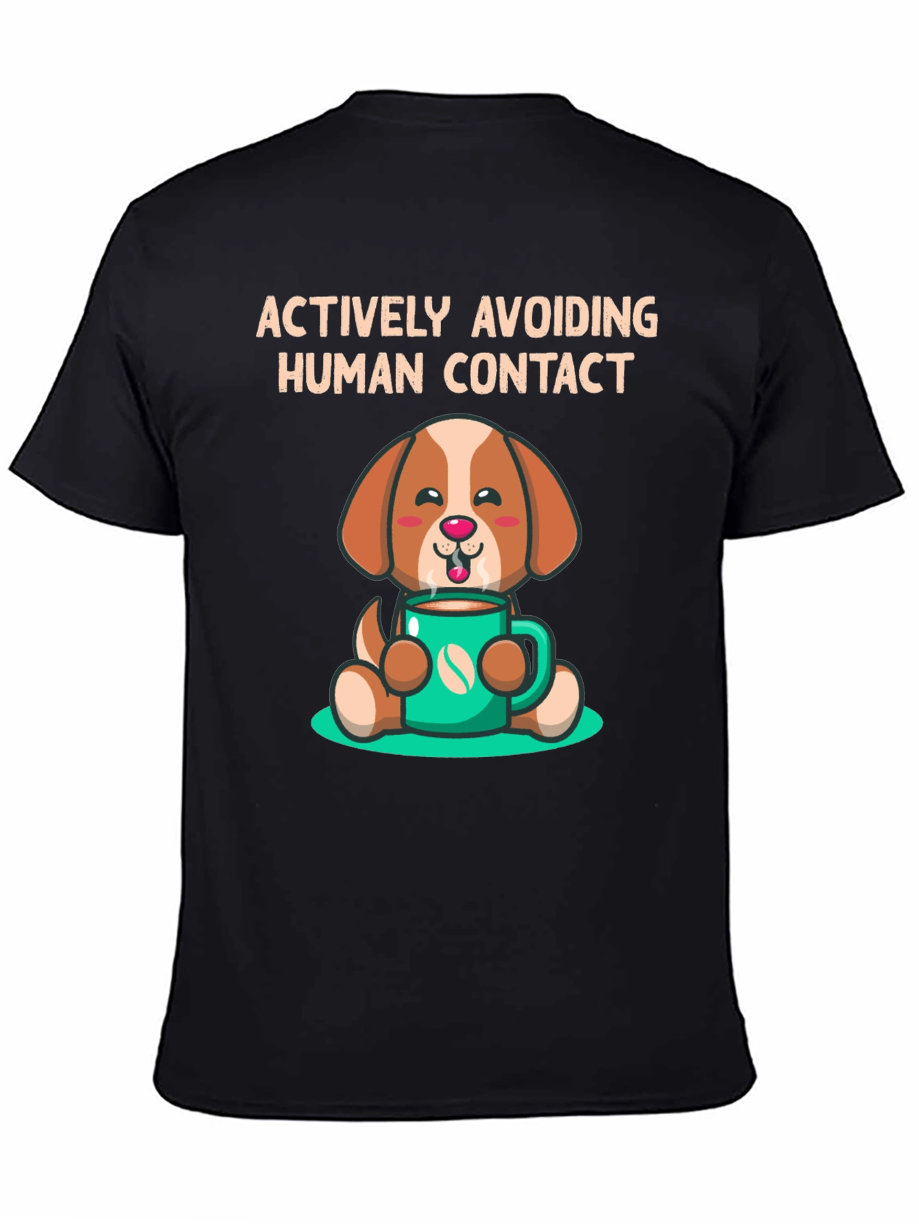 Black Actively Avoiding Human Contact Dog T-Shirt view 4
