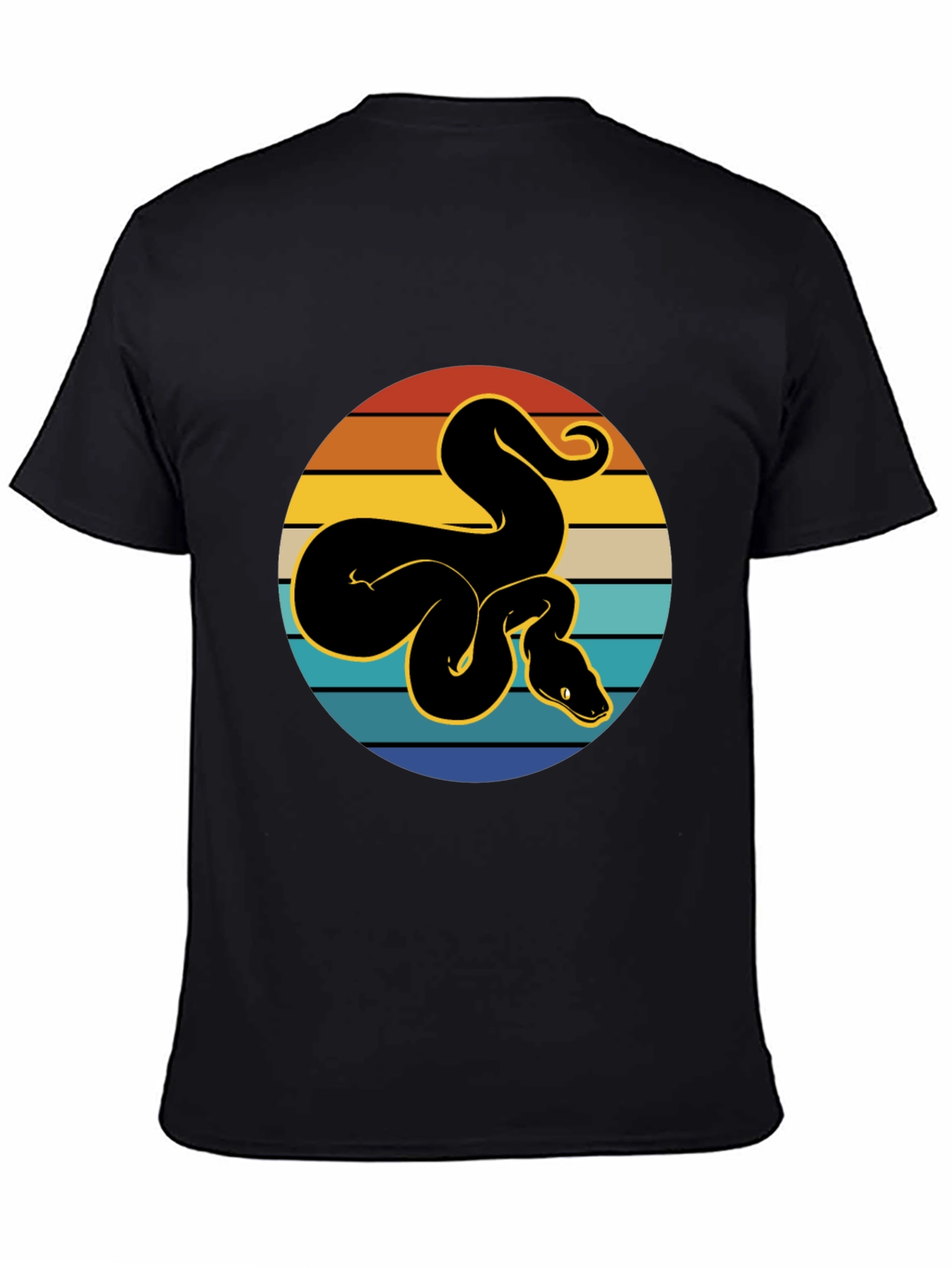 Black Retro Snake Graphic Tee - Black T-Shirt view 4