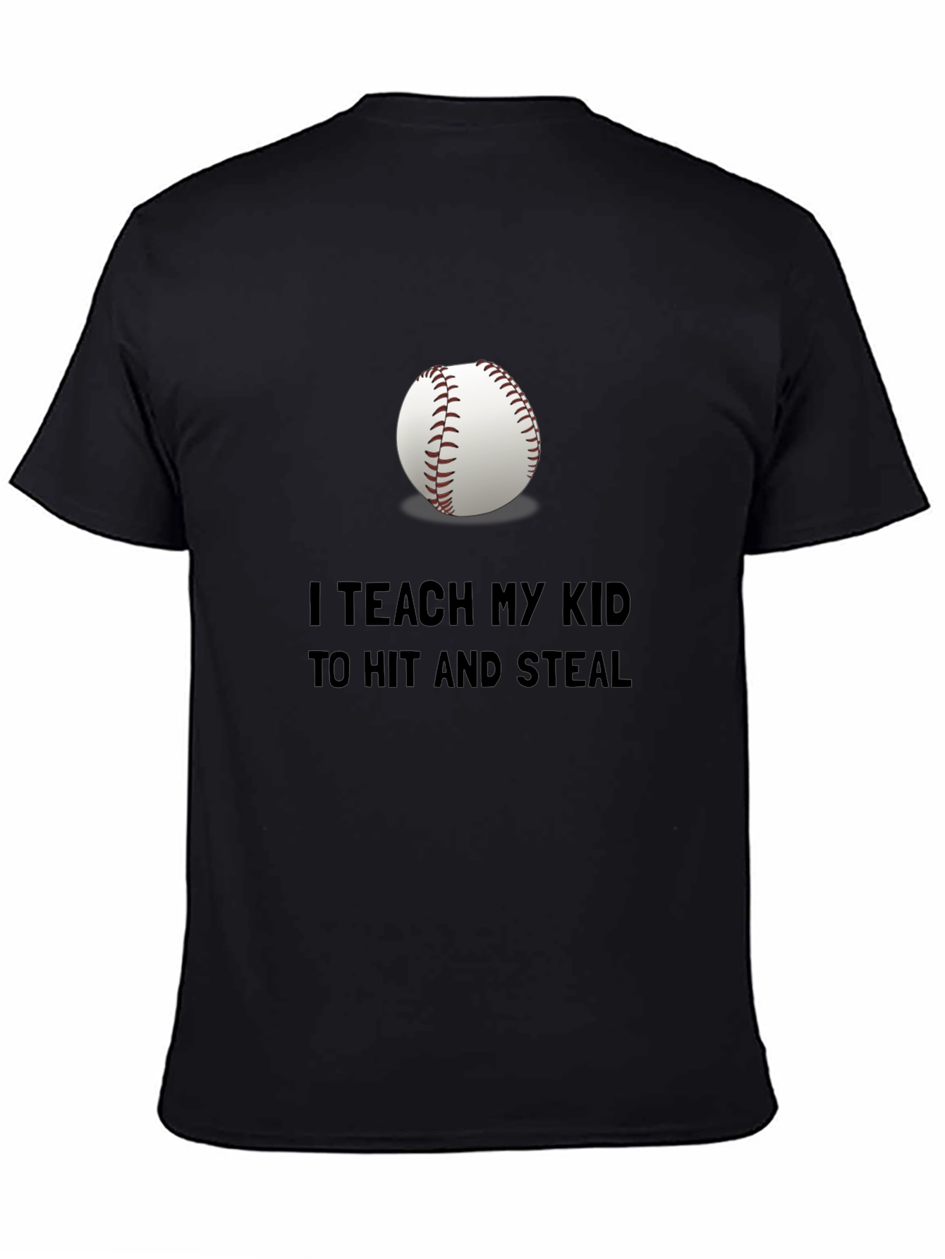 Black I Teach My Kid Baseball T-Shirt view 4