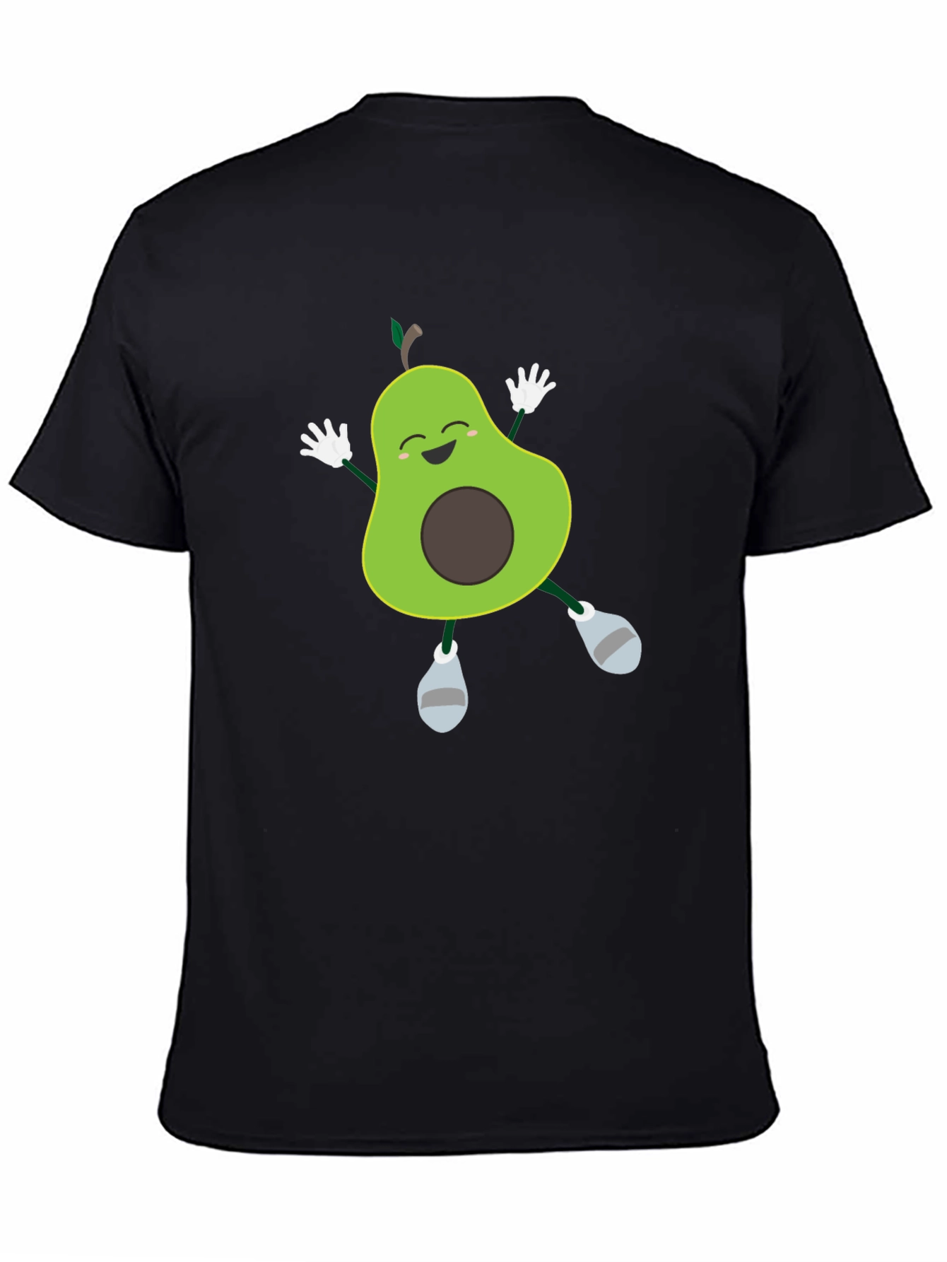 Black Funny Avocado T-Shirt - Happy Dancing Fruit Tee view 4