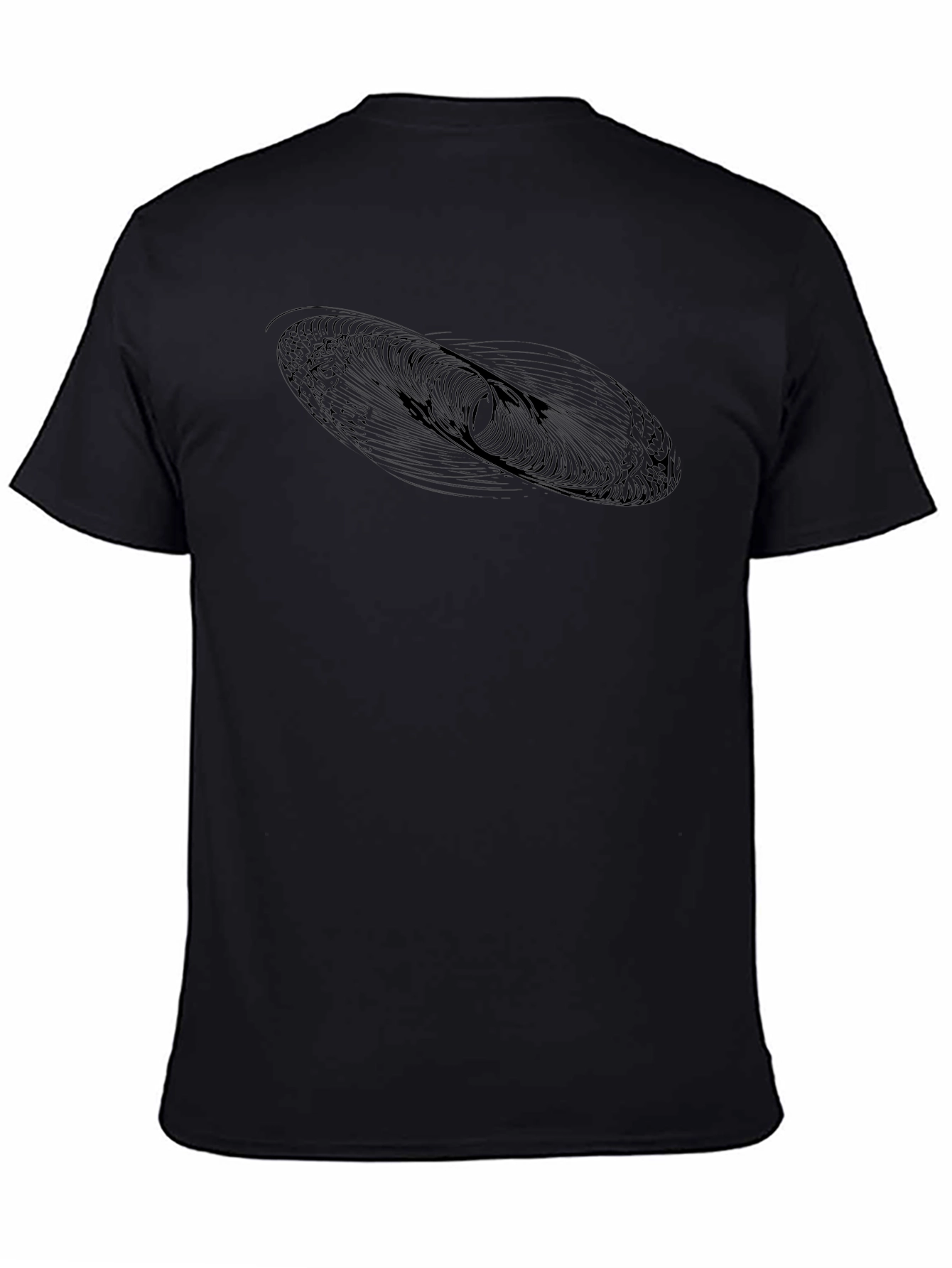 Black Abstract Design Black T-Shirt view 4