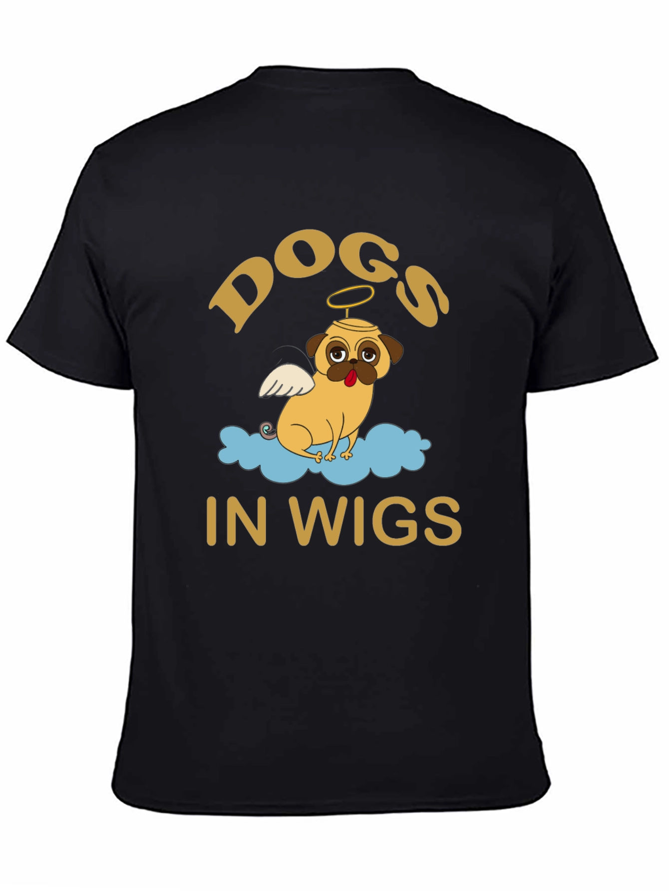 Black Dogs in Wigs Graphic Tee - Black T-Shirt view 4