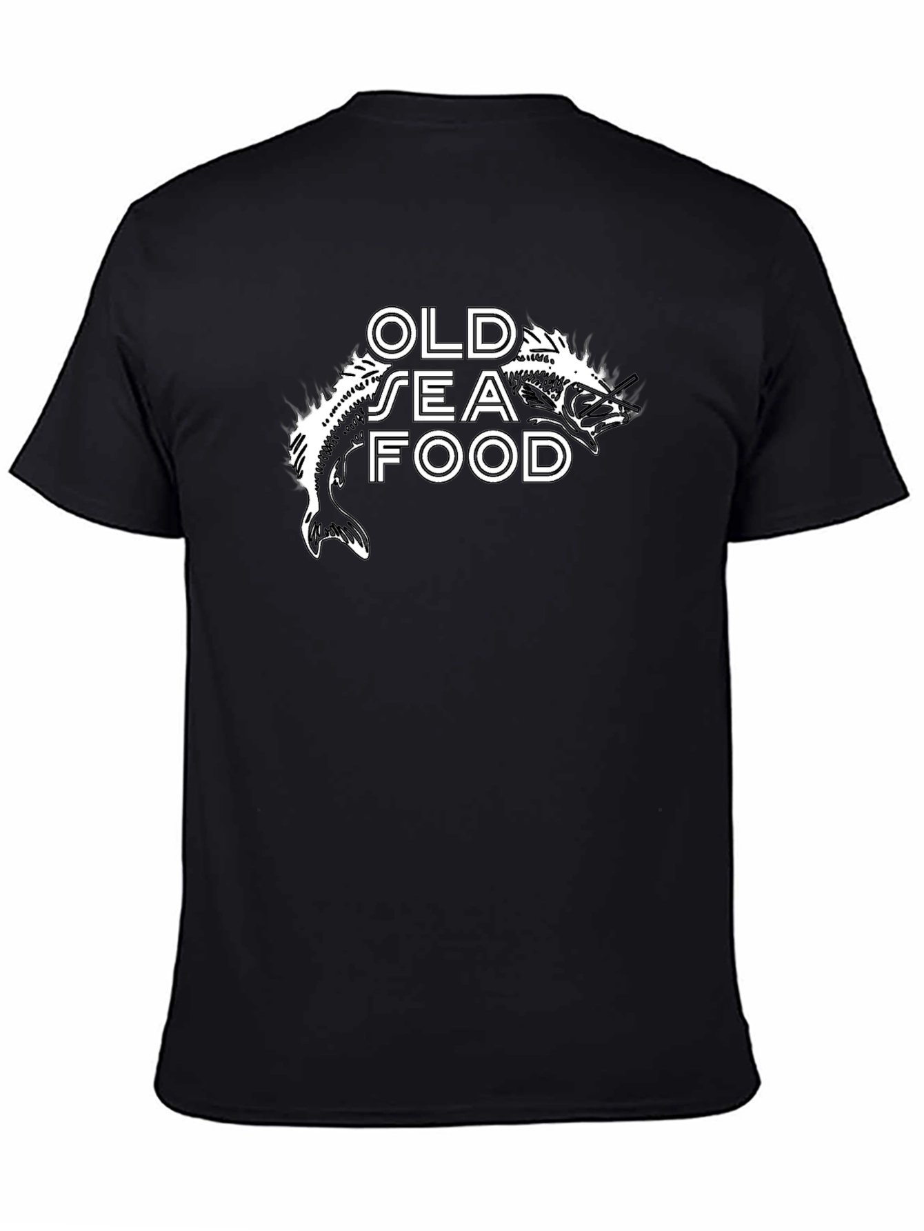 Black Old Sea Food T-Shirt - Graphic Print view 4