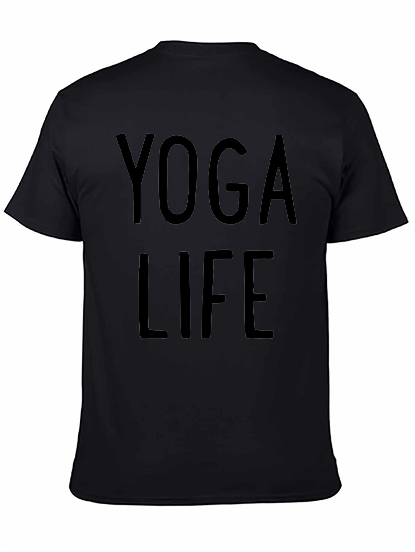 Black Yoga Life Graphic T-Shirt - Black Cotton Blend view 4