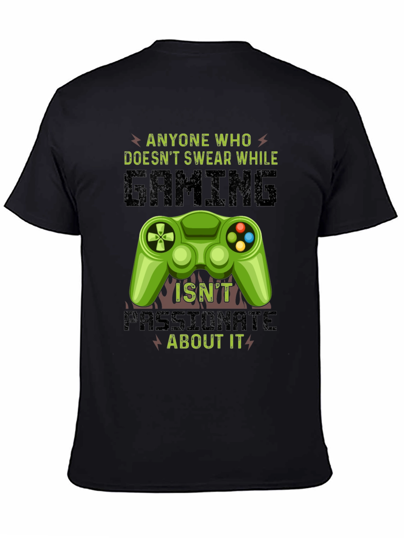 Black Gamer T-Shirt: Passionate Gaming Tee view 4
