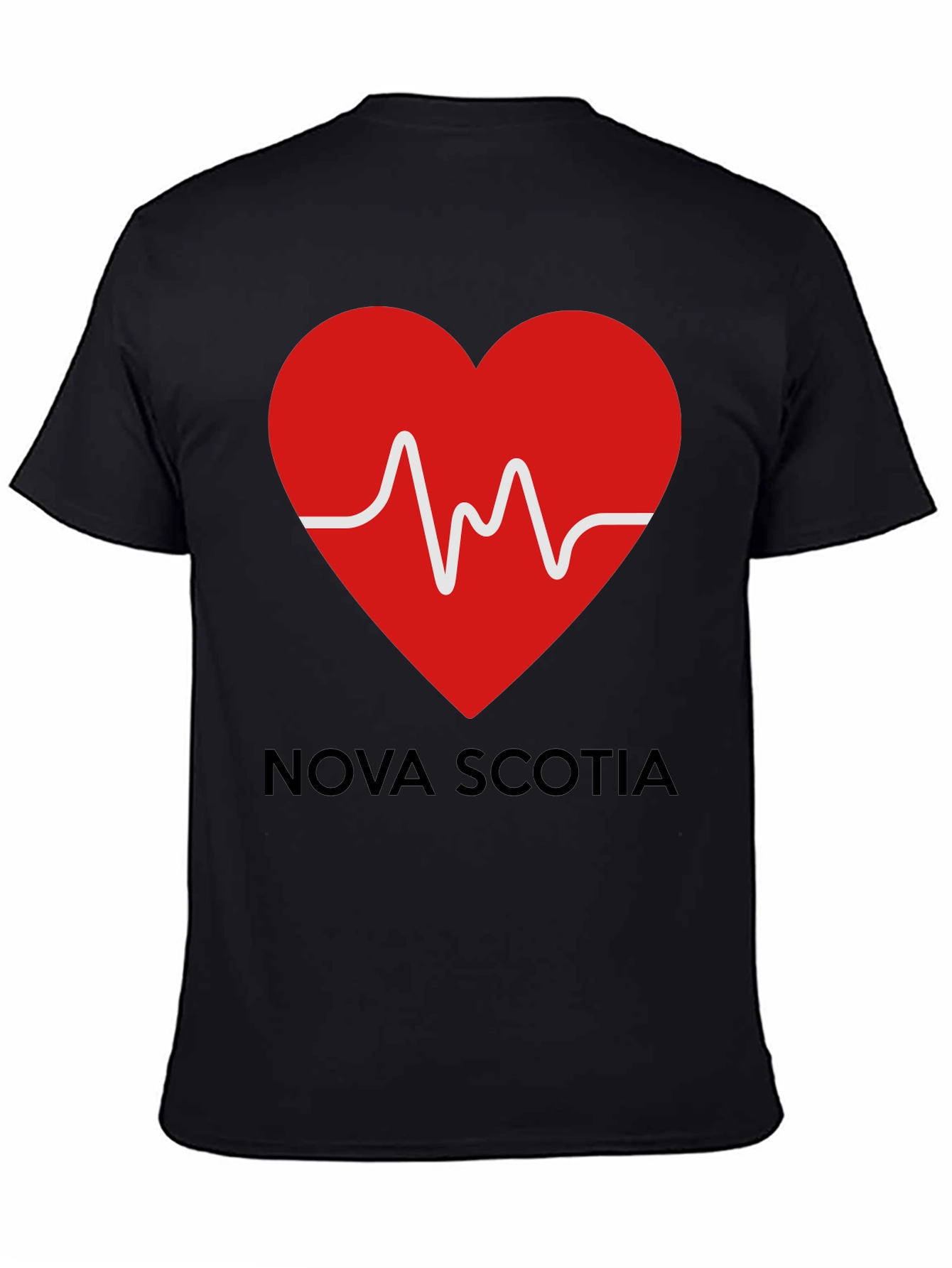 Black Nova Scotia Heartbeat T-Shirt view 4