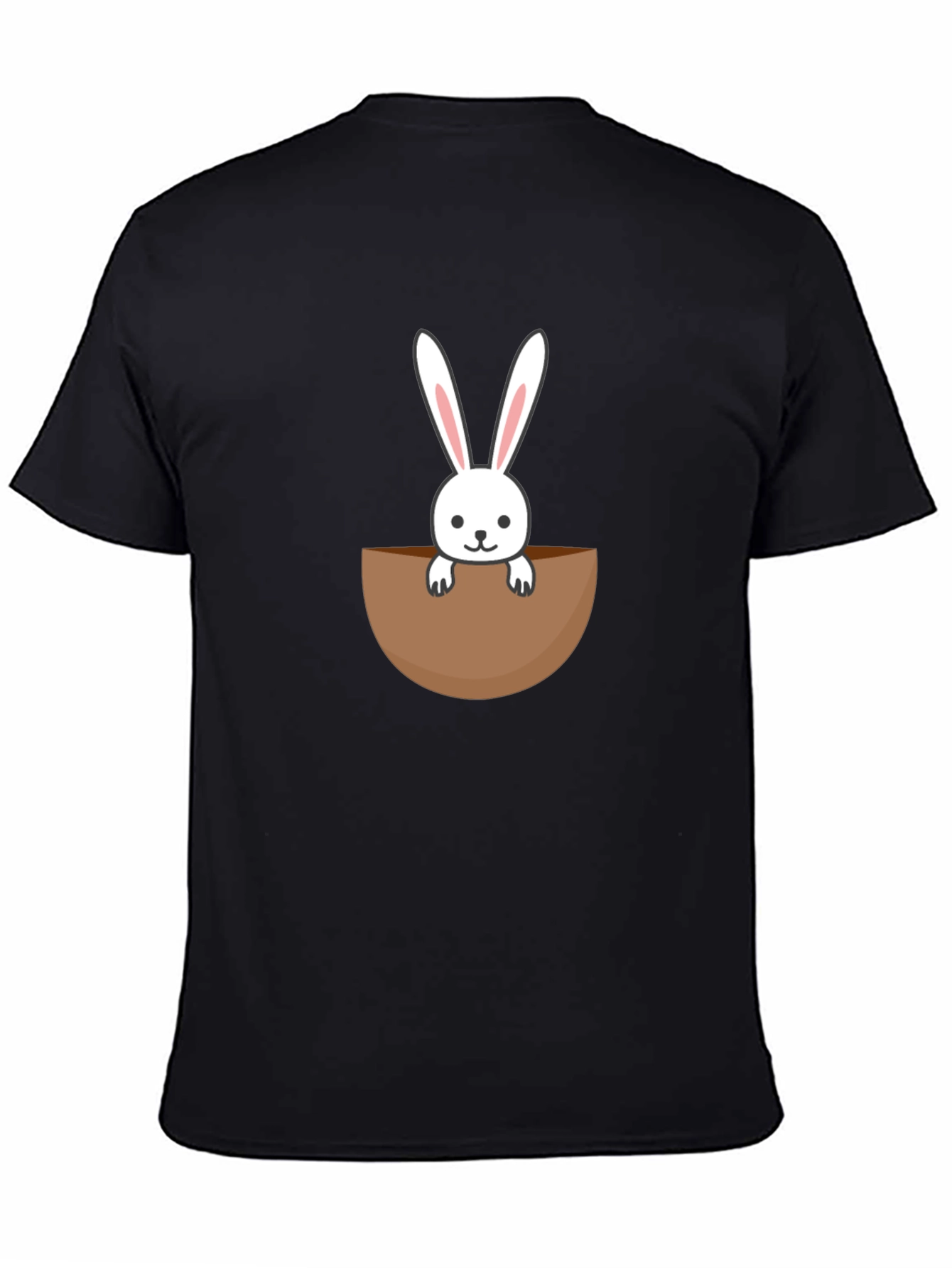 Black Bunny Pocket Graphic Tee - Cute Rabbit Shirt view 4