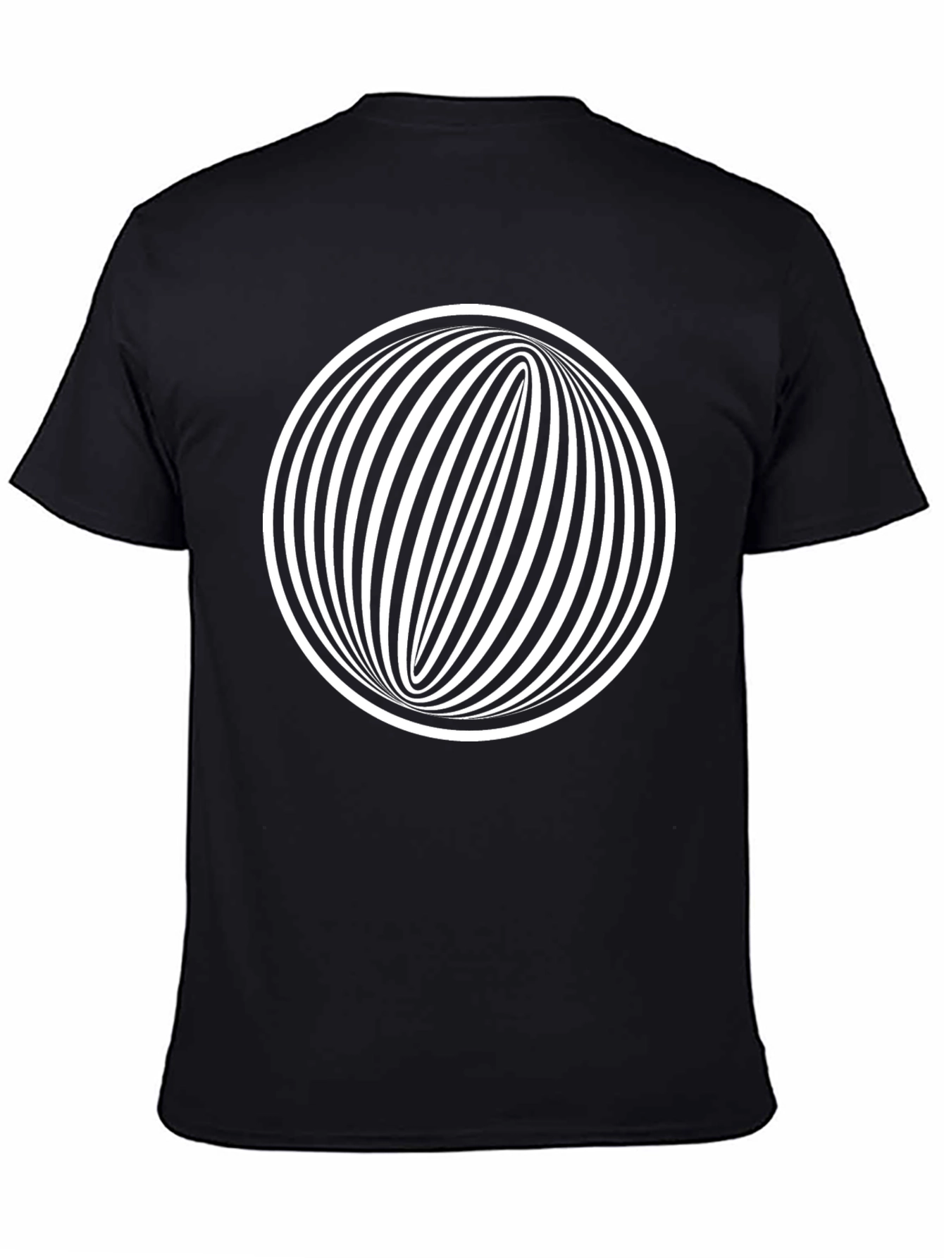 Black Optical Illusion Graphic Tee - Black Cotton Comfort view 4