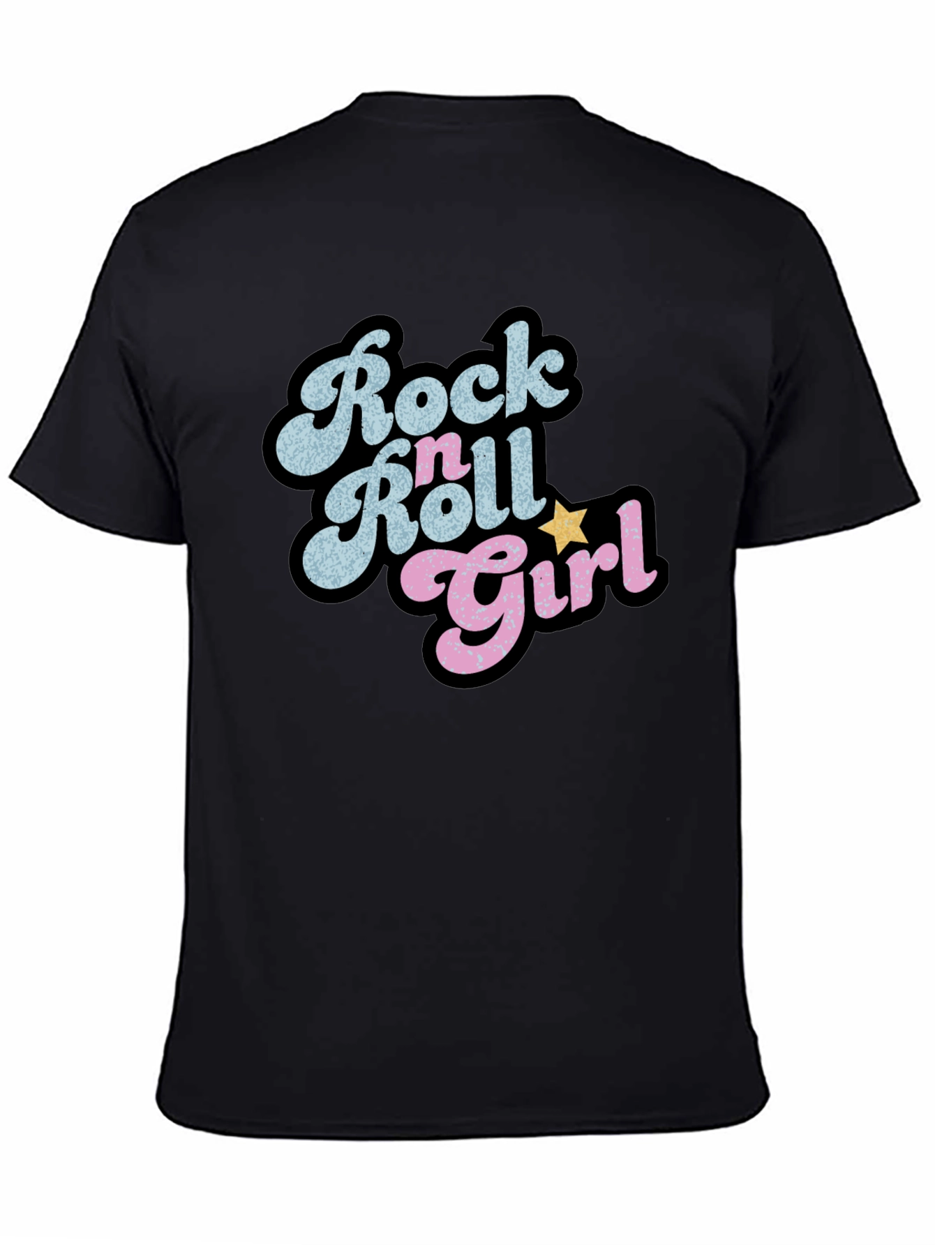 Black Rock n Roll Girl Black Graphic Tee view 4