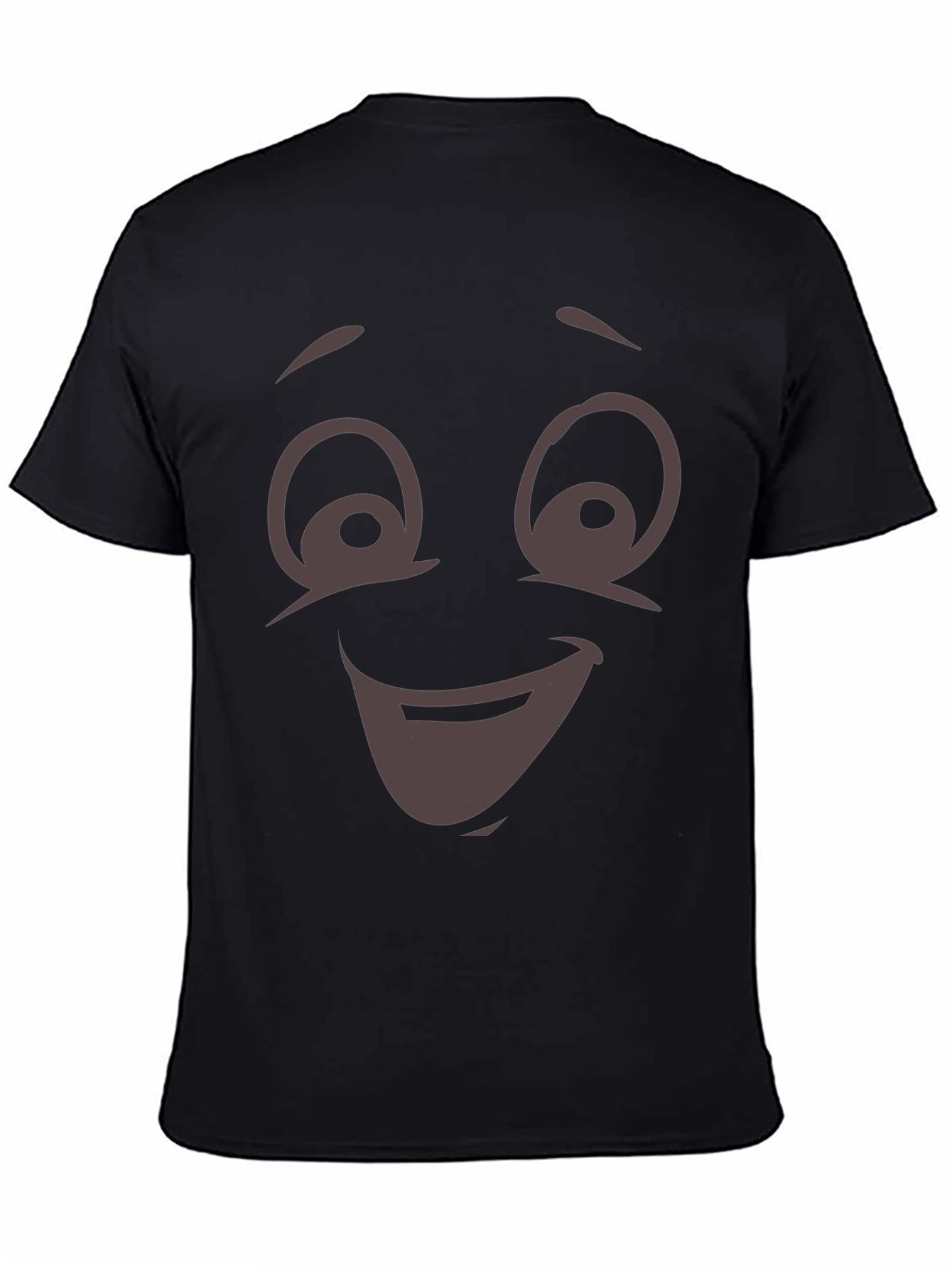 Black Funny Cartoon Face T-Shirt - Expressive Graphic Tee view 4