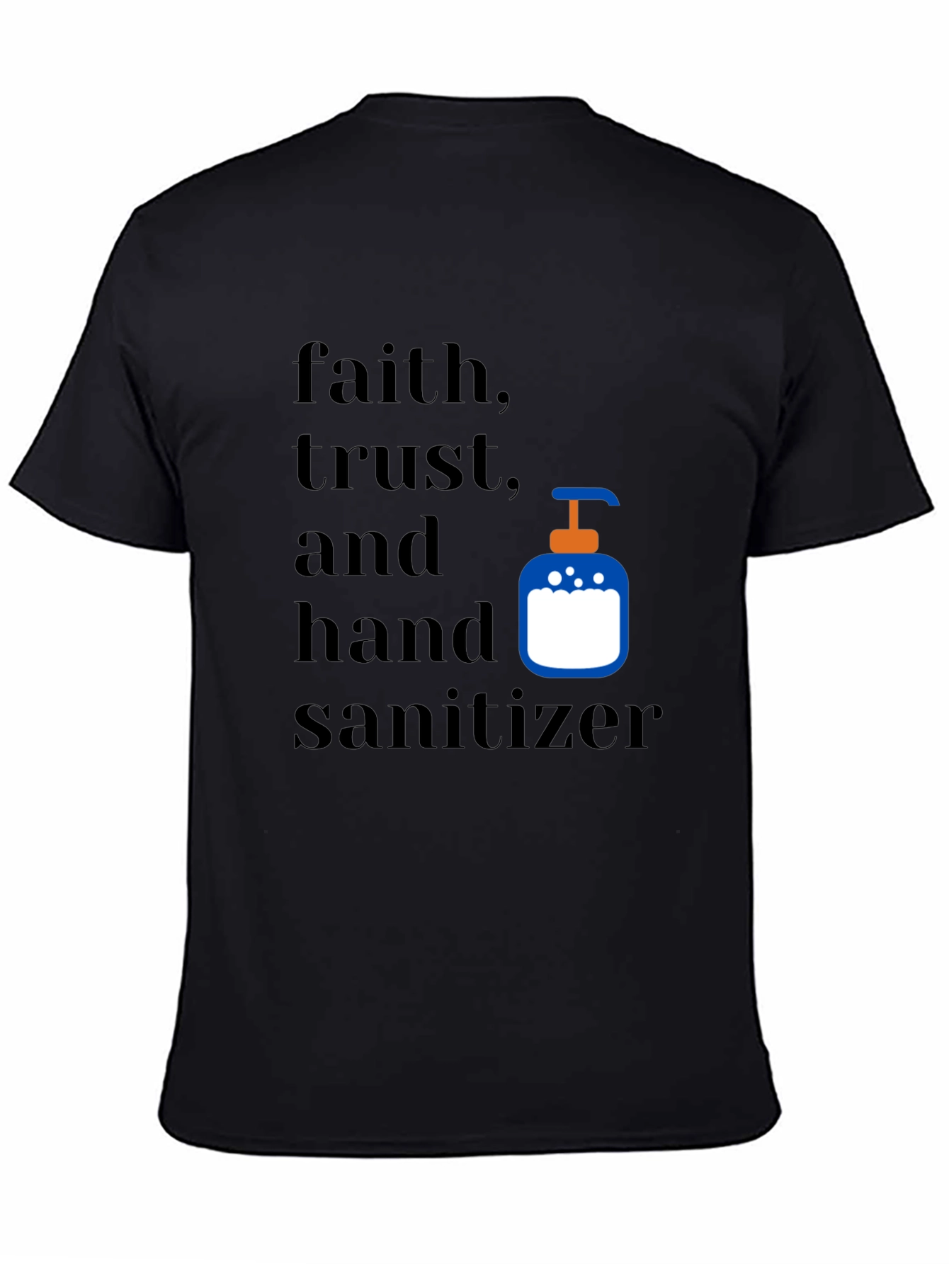 Black Faith, Trust, & Hand Sanitizer Graphic Tee view 4