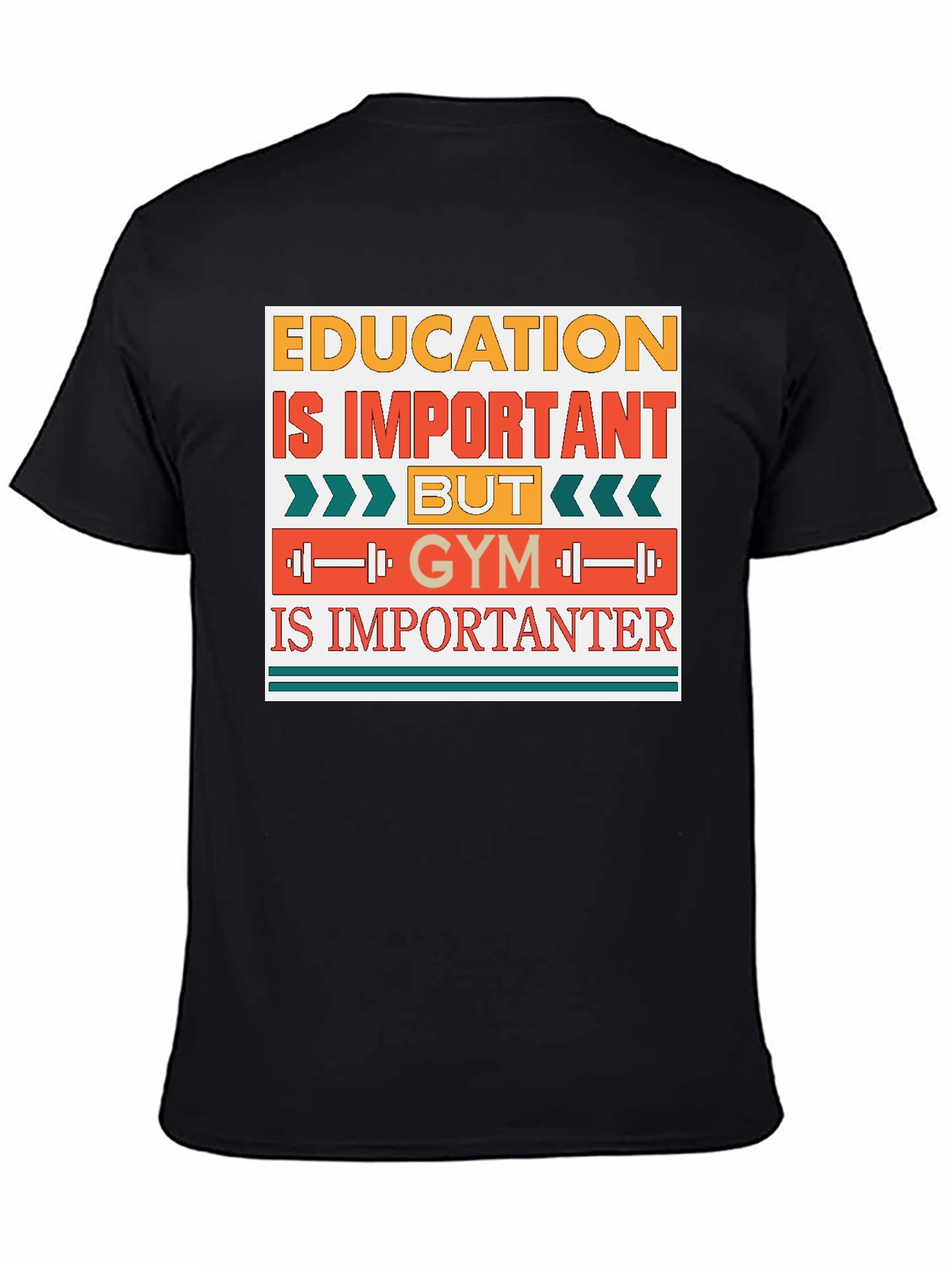 Black Education Important, Gym Importanter T-Shirt view 4