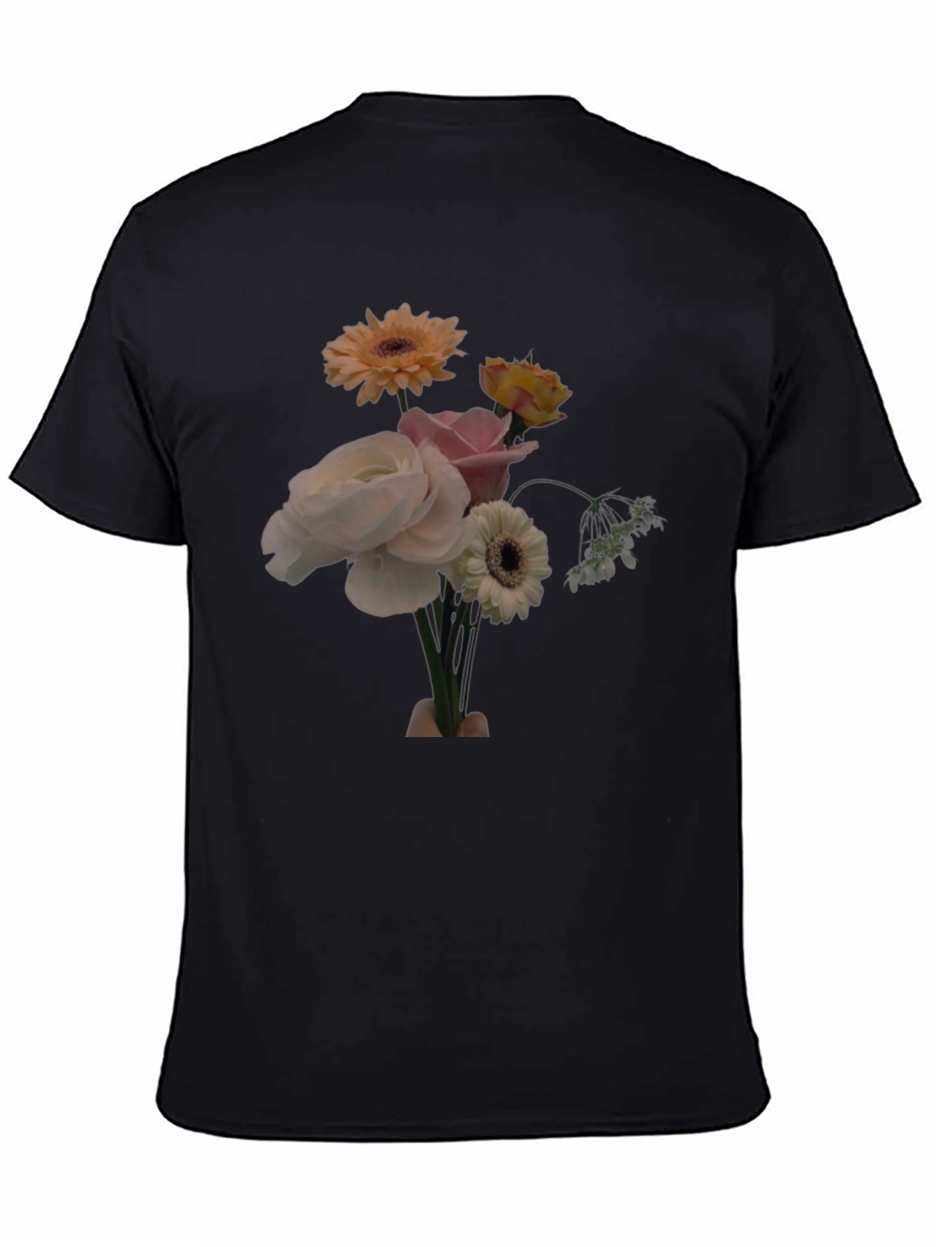 Black Floral Bouquet Graphic Tee - Casual Comfort view 4