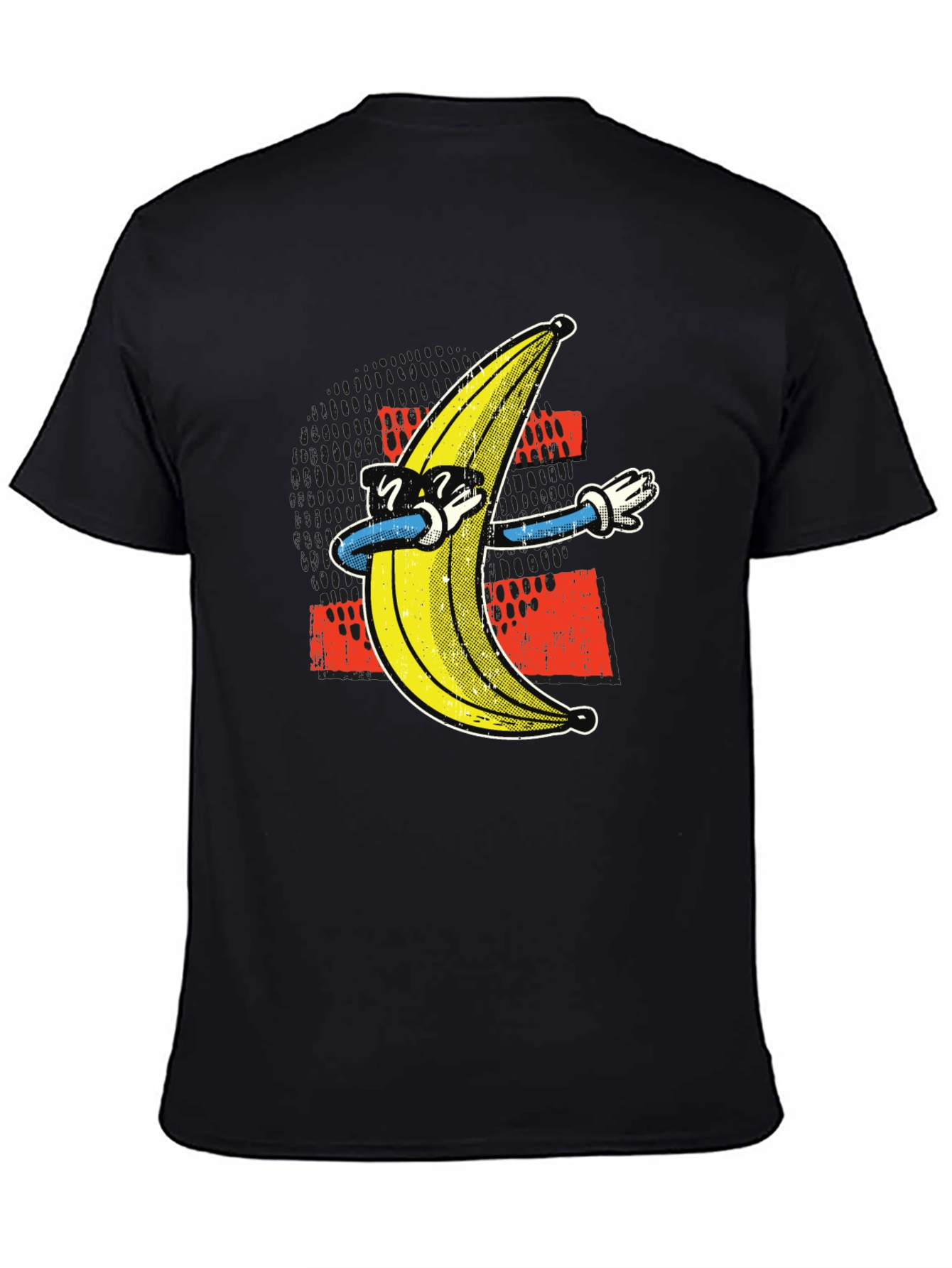 Black Dabbing Banana Graphic Tee - Funny Trendy T-Shirt view 4