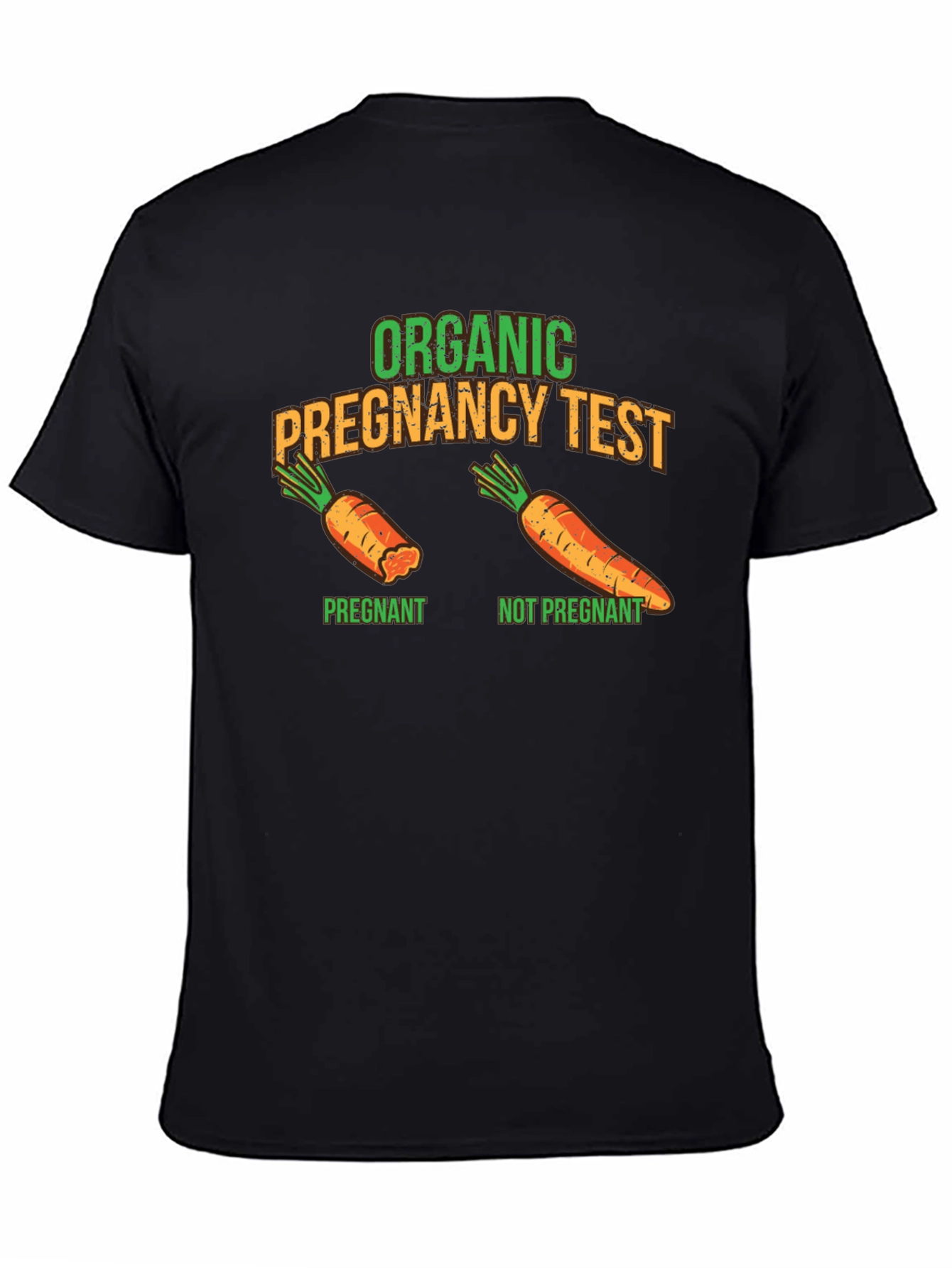 Black Funny Organic Pregnancy Test T-Shirt view 4
