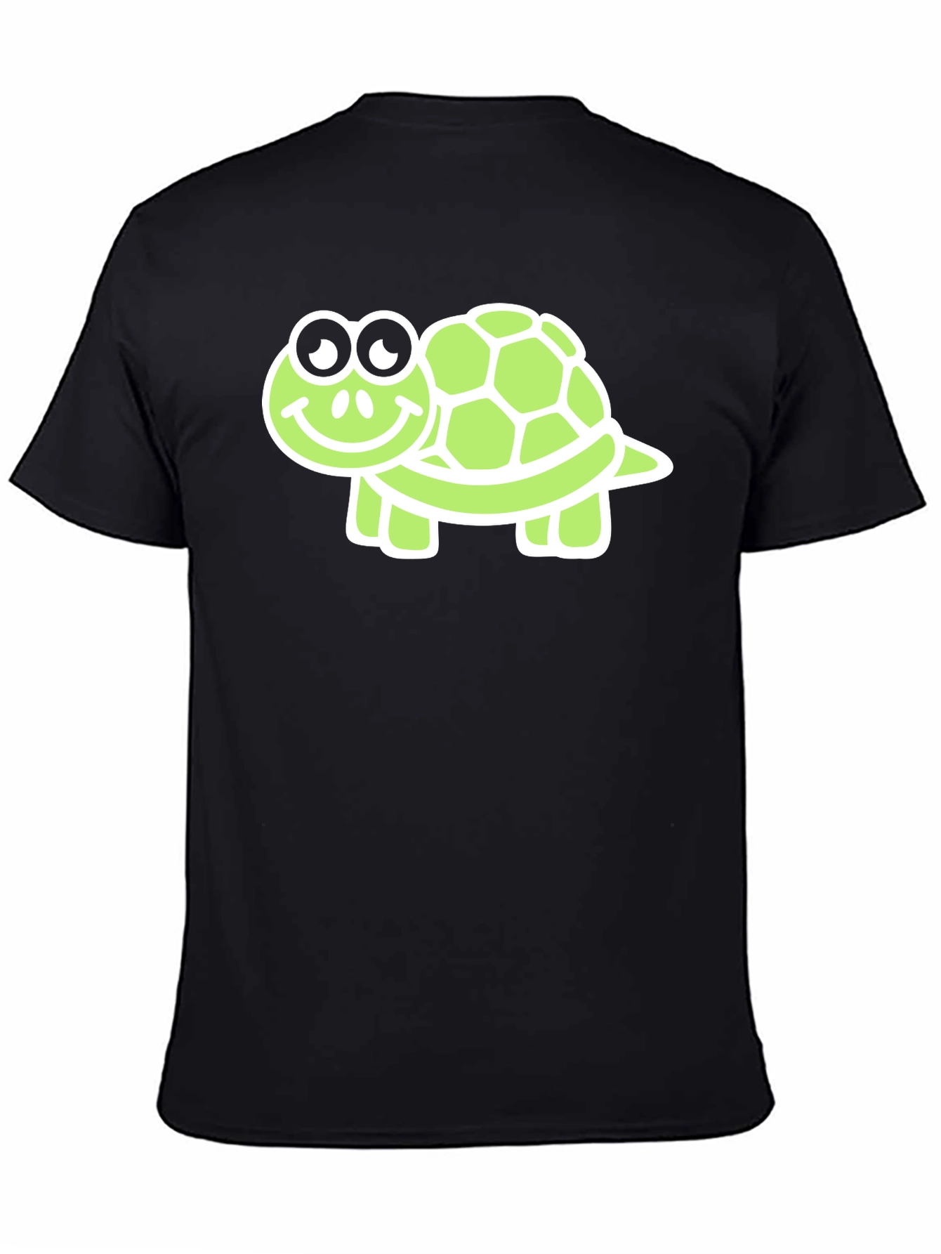 Black Cute Turtle Graphic Tee - Black view 4