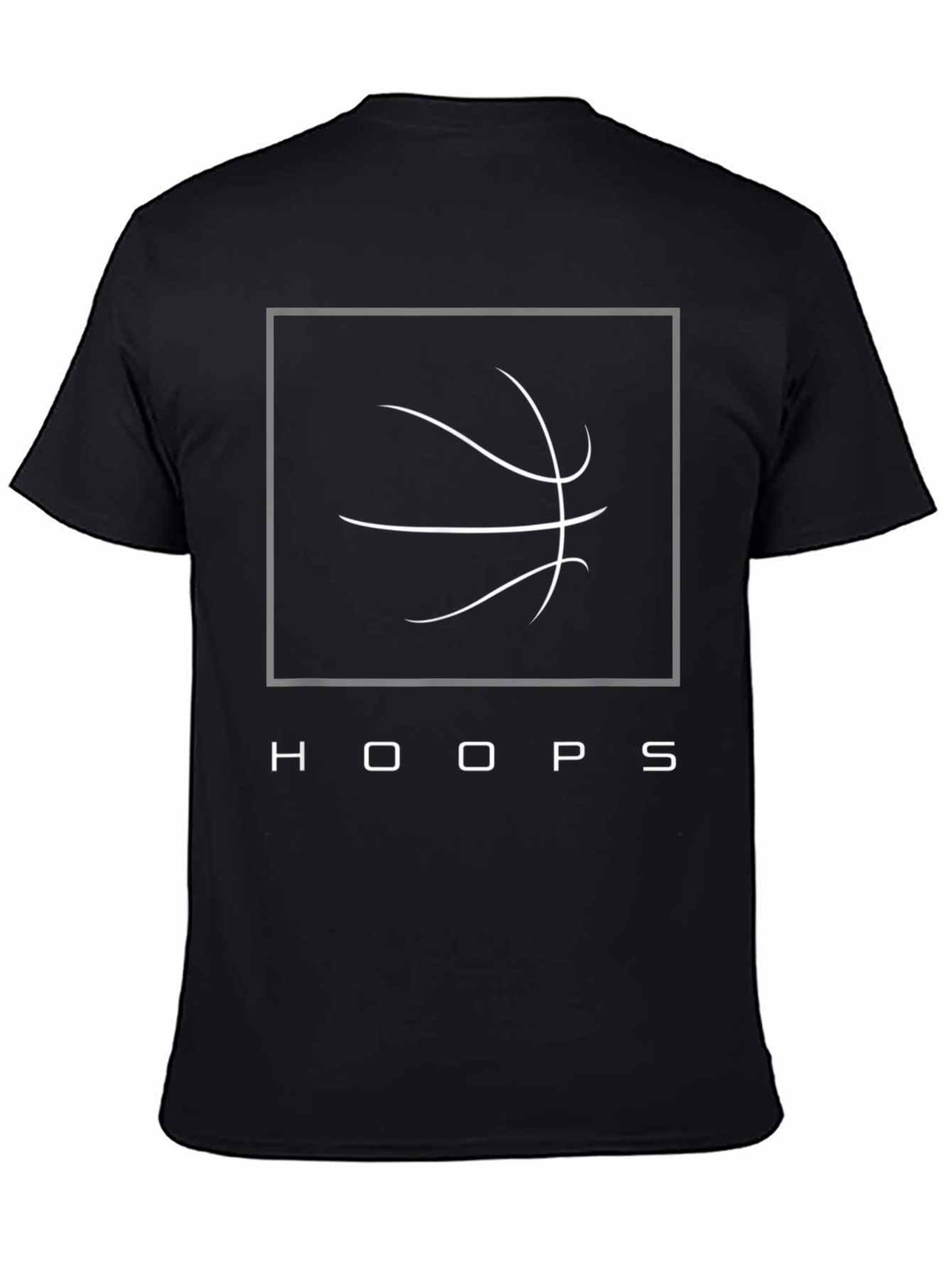 Black Hoops Graphic Tee - Black Cotton Basketball T-Shirt view 4