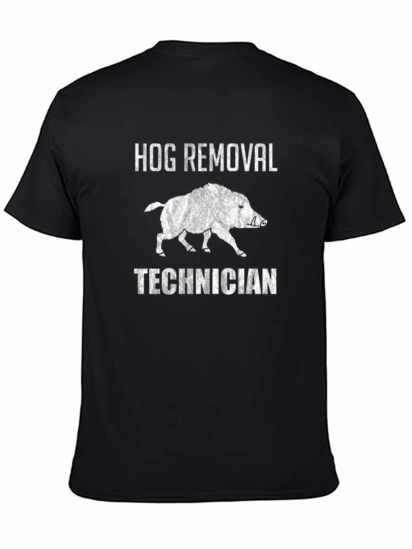 Black Hog Removal Technician Graphic T-Shirt view 4