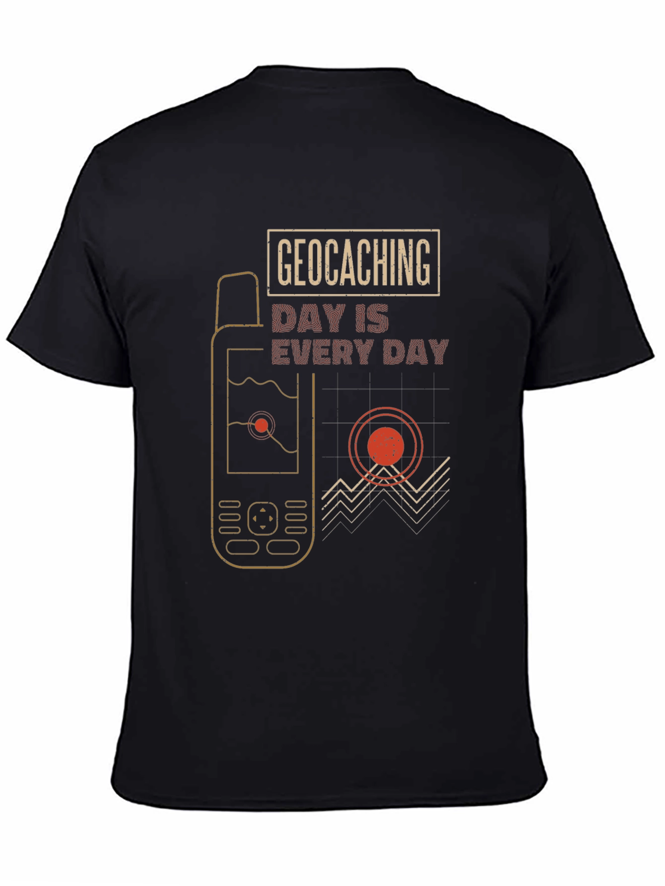 Black Geocaching Day Is Every Day Graphic T-Shirt view 4