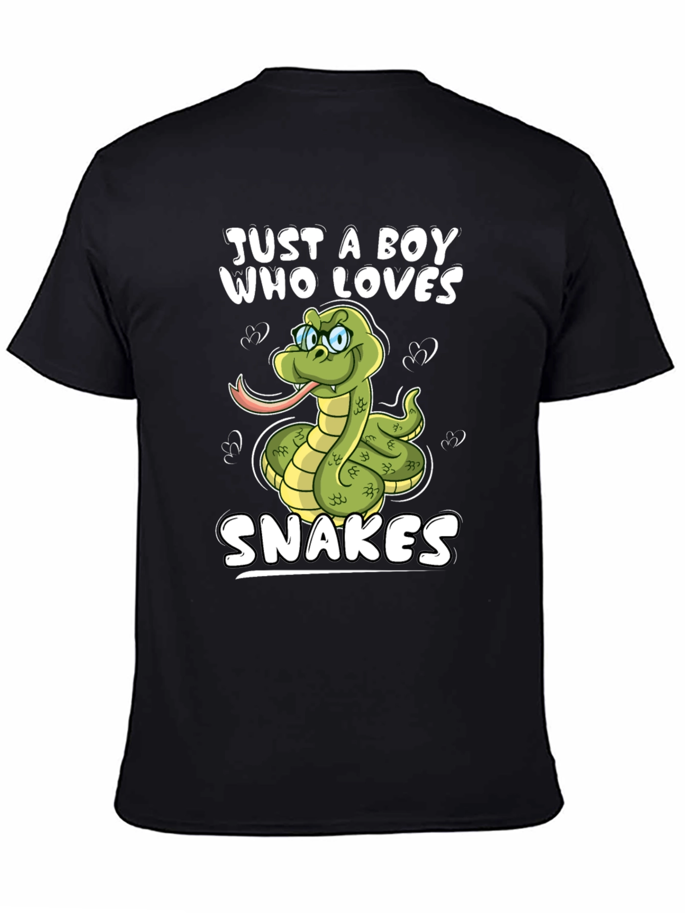 Black Boy Who Loves Snakes Graphic T-Shirt view 4