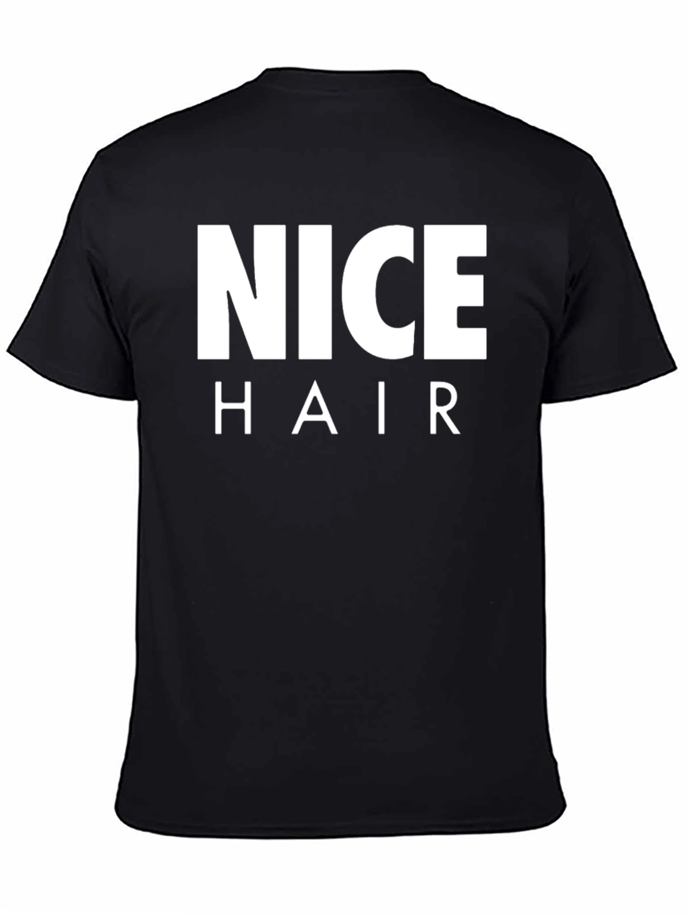 Black Nice Hair Graphic Tee - Black Cotton T-Shirt view 4