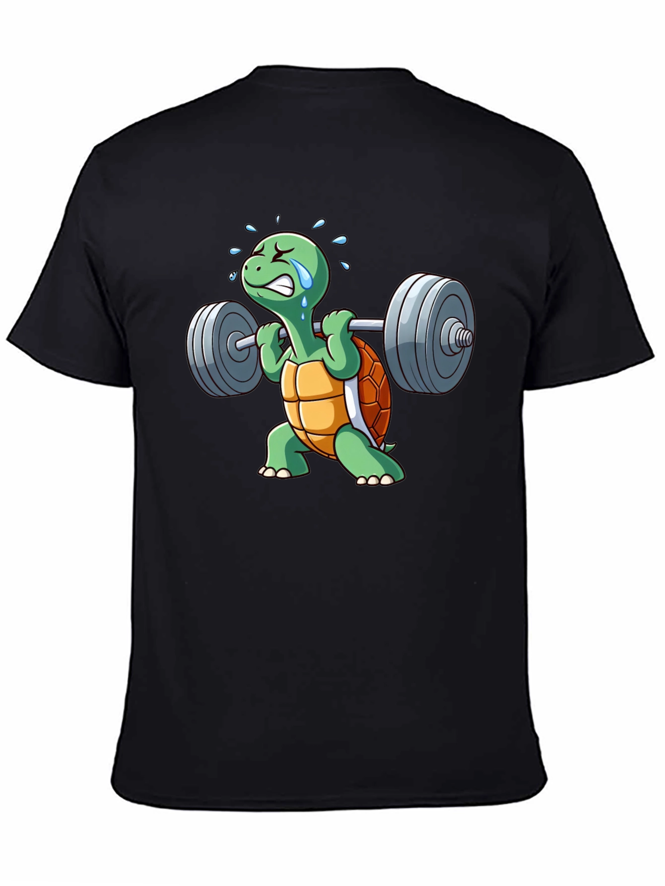 Black Turtle Gym T-Shirt - Funny Weightlifting Design view 4