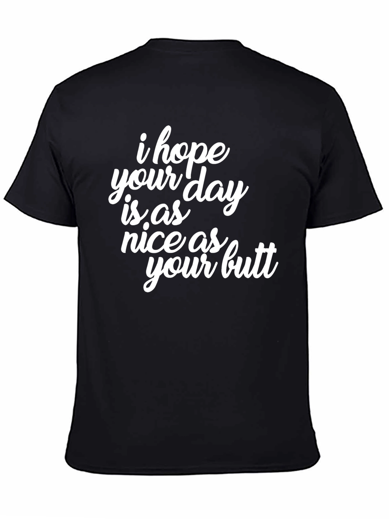 Black Funny "Nice Butt" Graphic Tee - Black Cotton T-Shirt view 4
