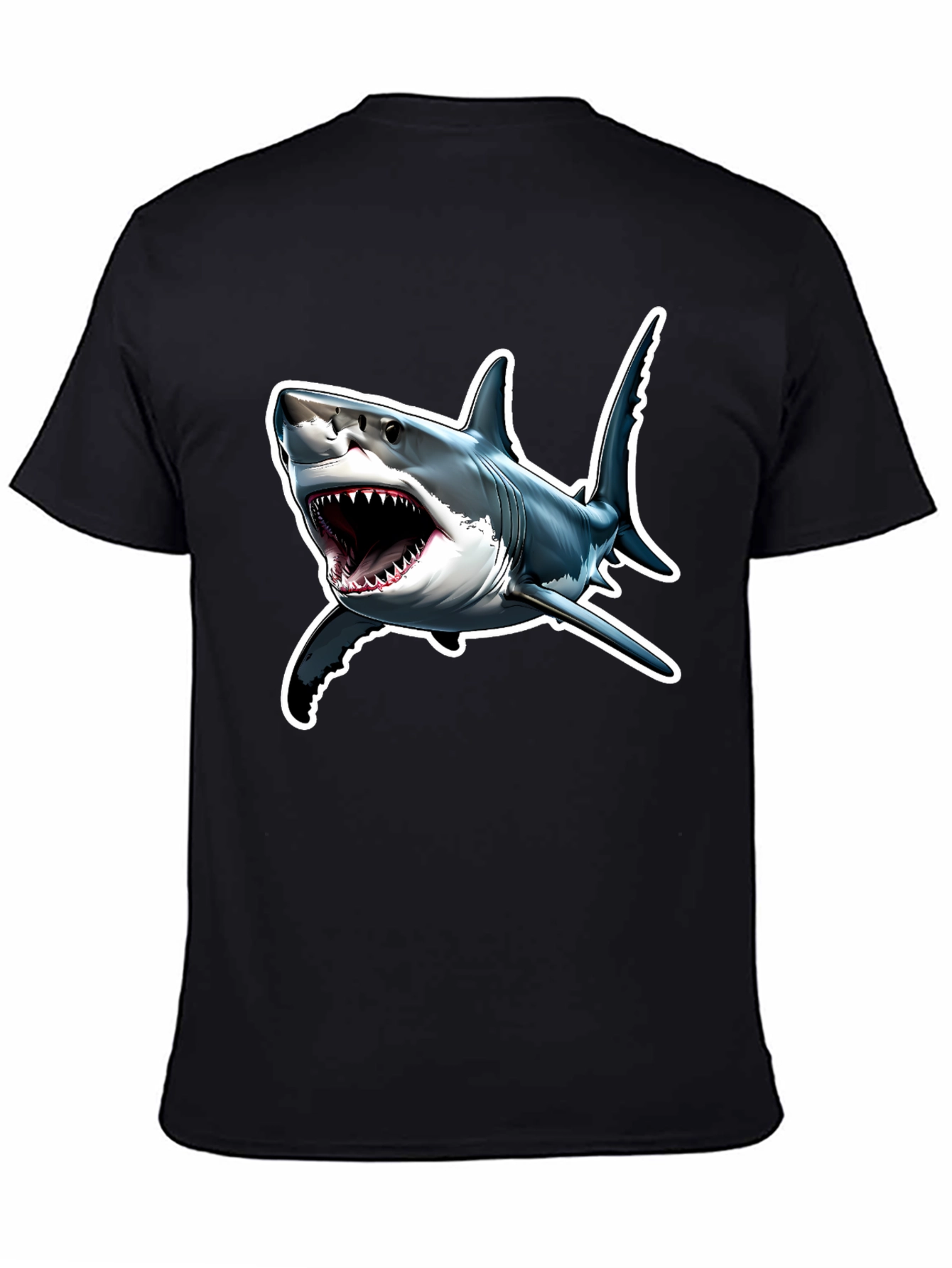 Black Shark Attack T-Shirt - Bold Graphic Tee view 4