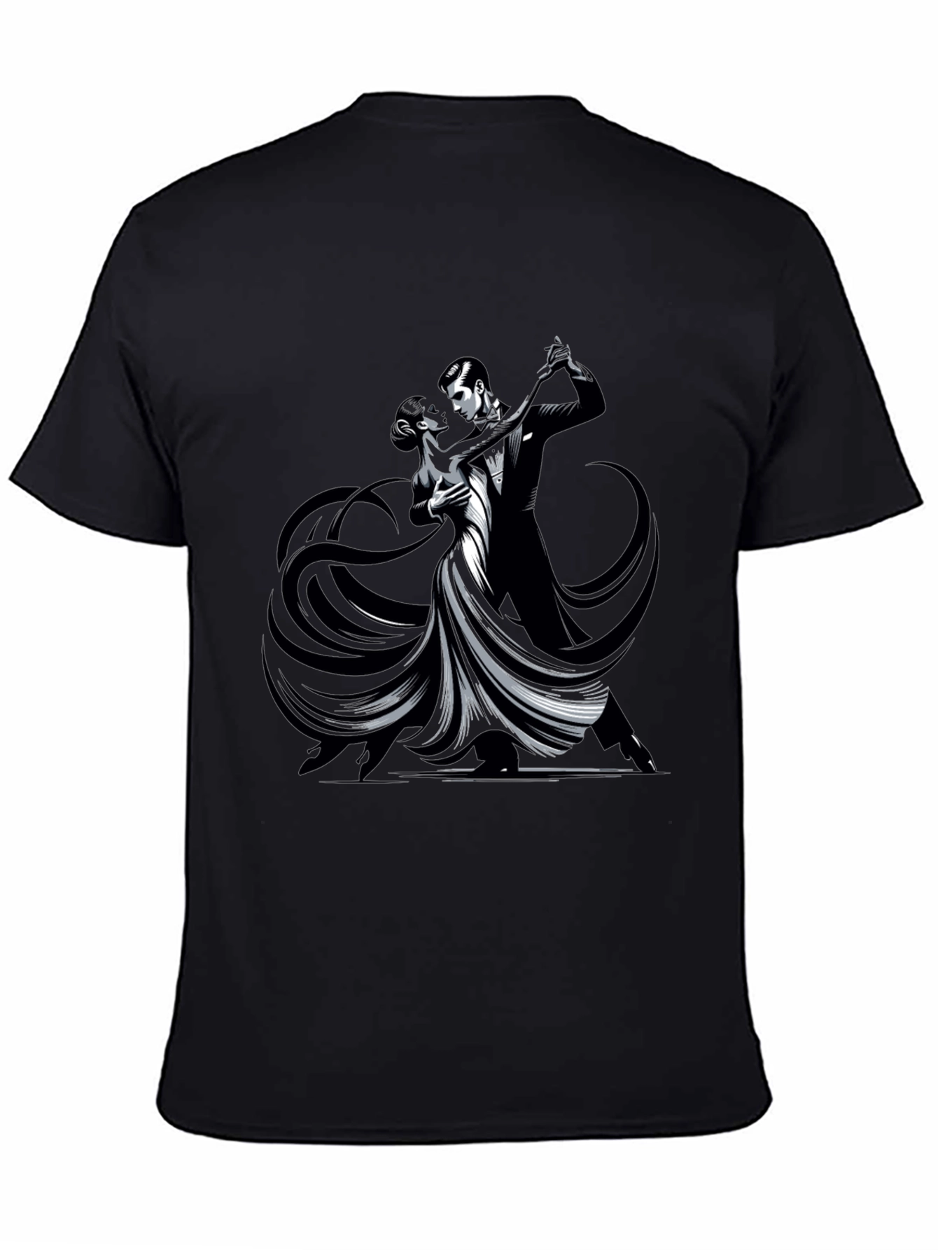 Black Tango Dance Graphic Tee - Sleek Black Shirt view 4