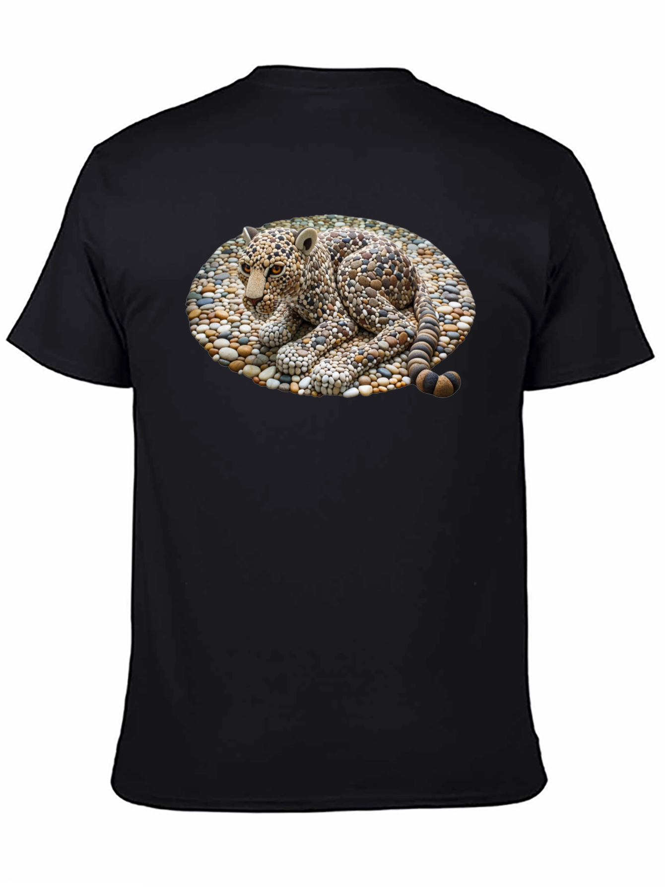 Black Stone Leopard Graphic Tee - Unique Design view 4