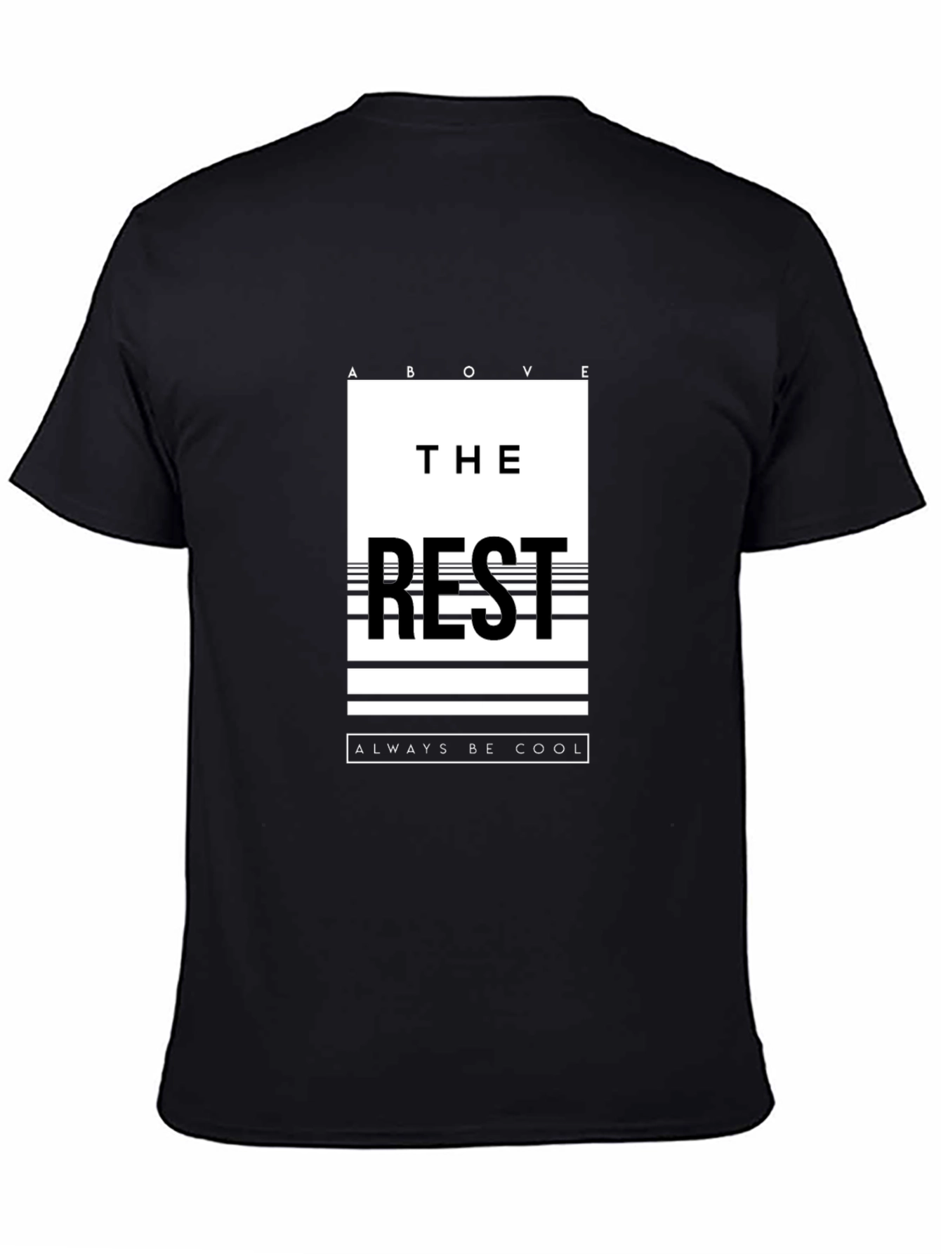 Black Stylish Black T-Shirt with 'Above the Rest' Graphic view 4