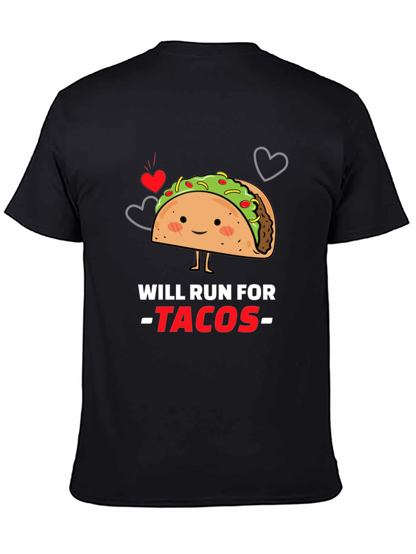 Black Will Run For Tacos Graphic T-Shirt view 4