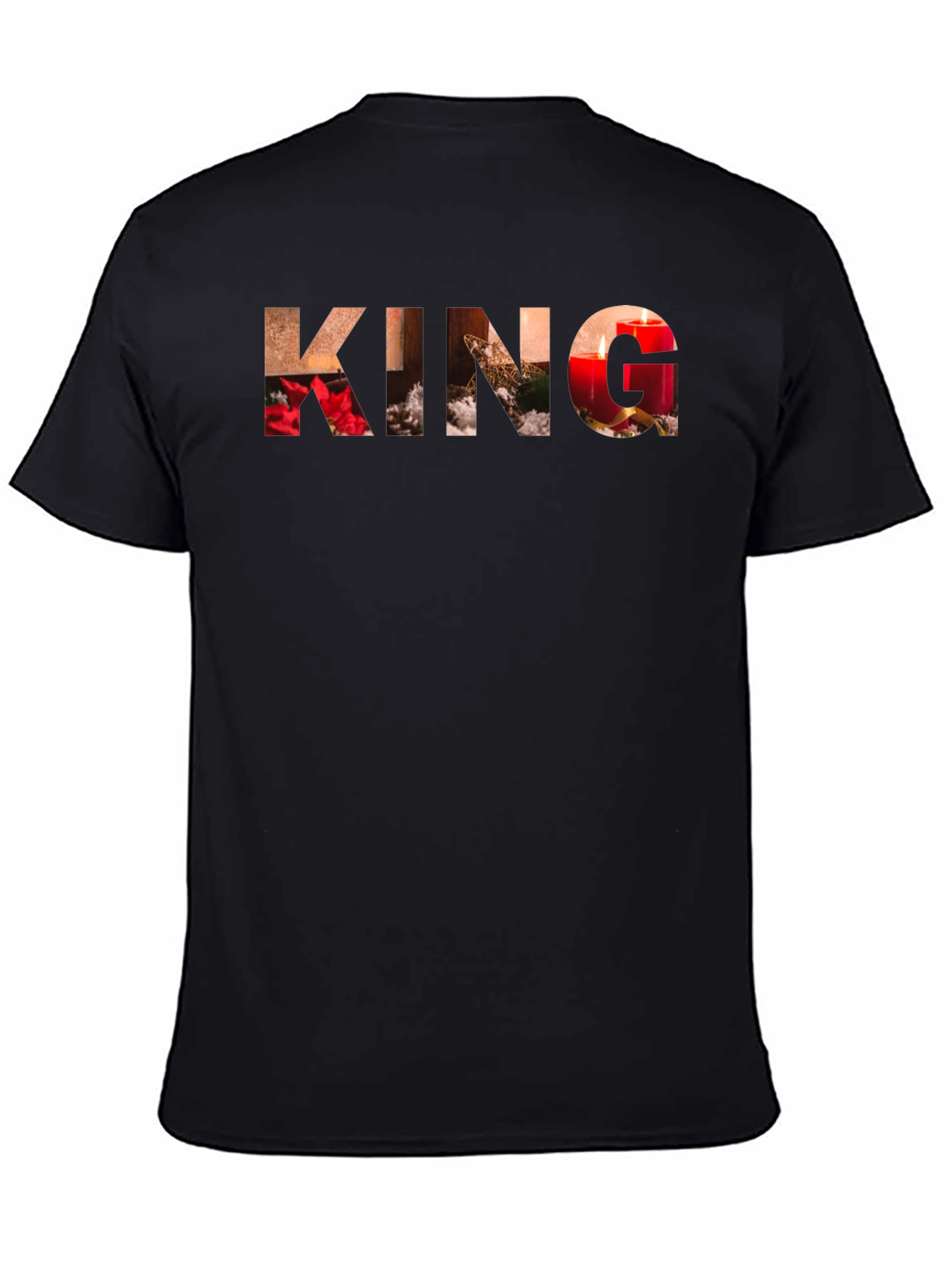 Black King Holiday T-Shirt - Festive Celebration view 4